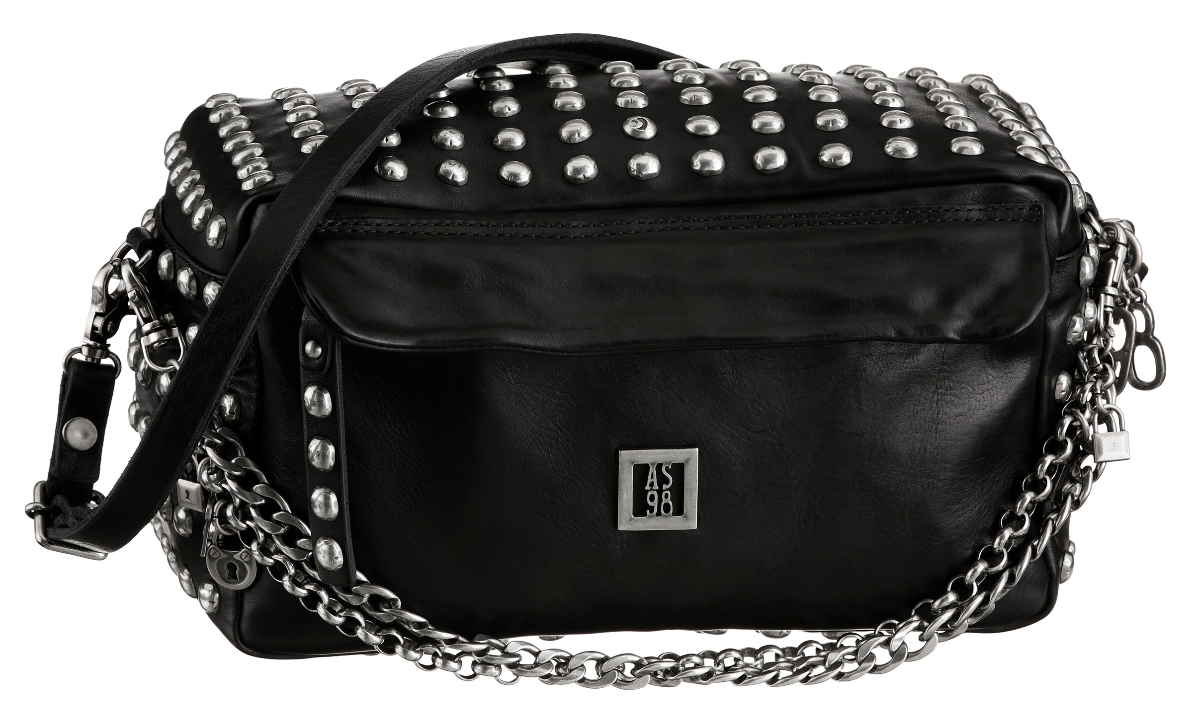 Image of A.S.98 Umhängetasche, mit silberfarbenen Nieten verziert bei Ackermann Versand Schweiz