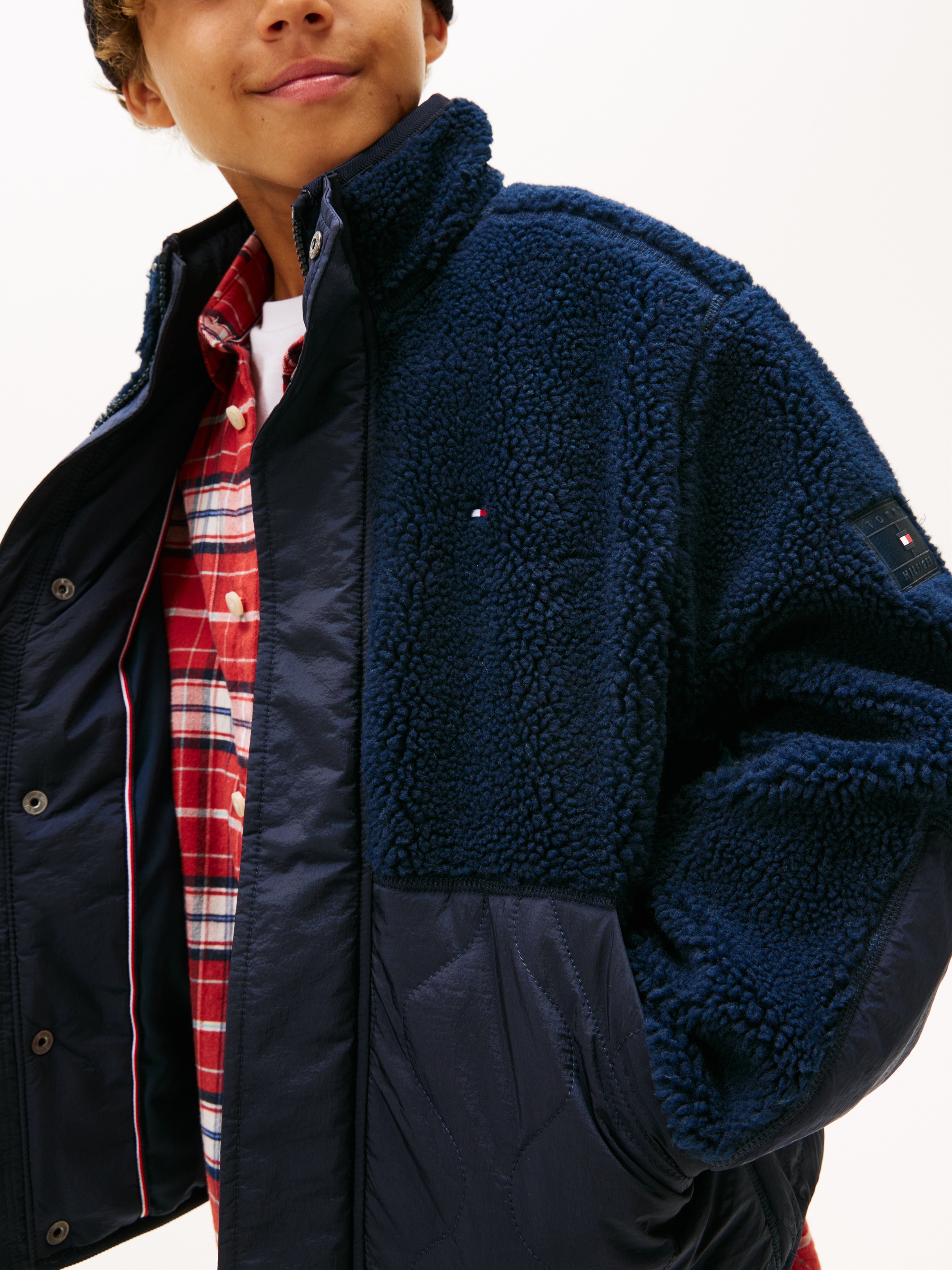 Tommy Hilfiger Veste bomber »TEDDY QUILTED BOMBER« ohne Kapuze Regular fit, Kinder bis 16 Jahre