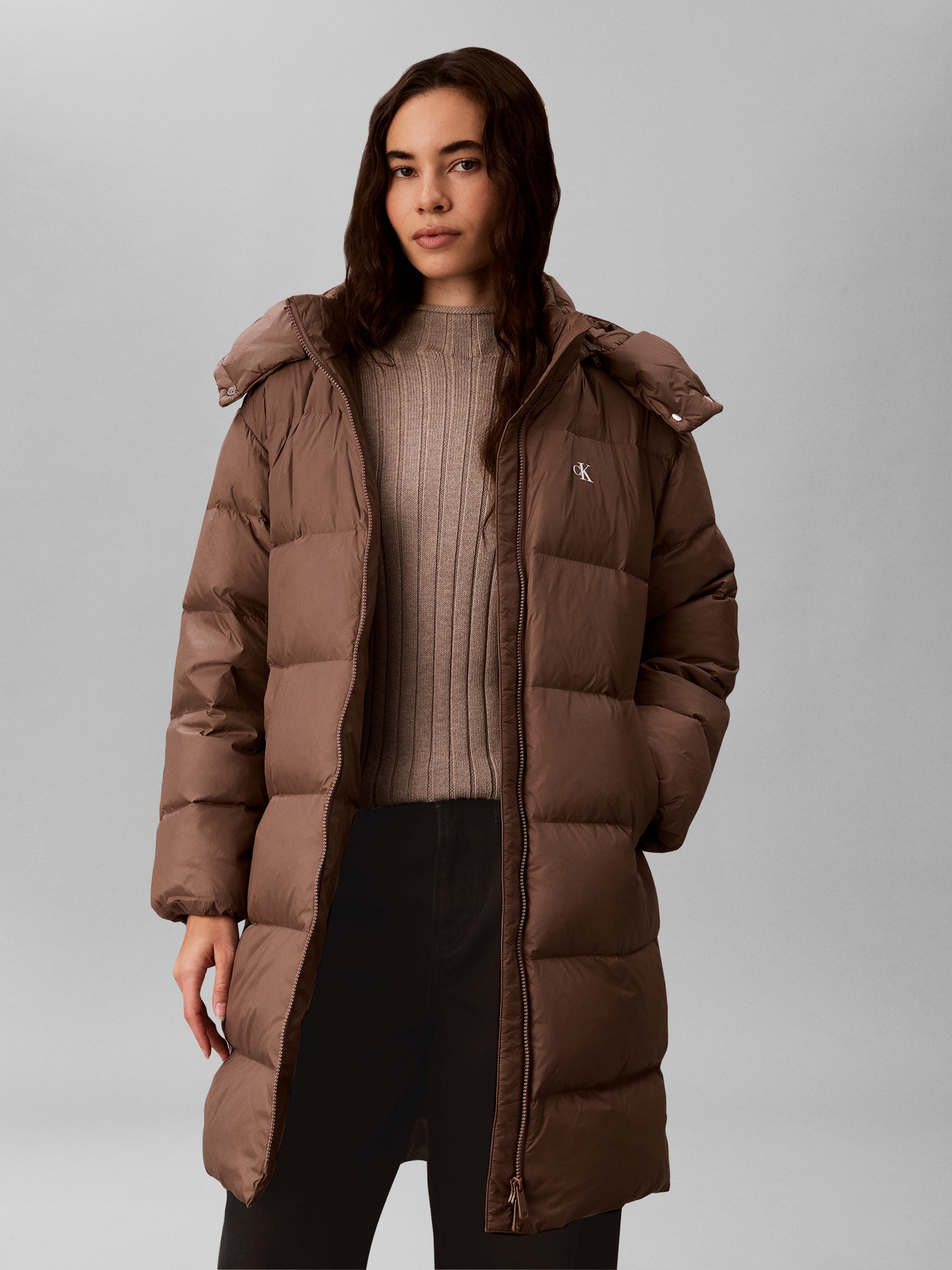 Image of Calvin Klein Steppmantel "ESSENTIAL LONG DOWN PUFFER" Regular fit mit Kapuze
