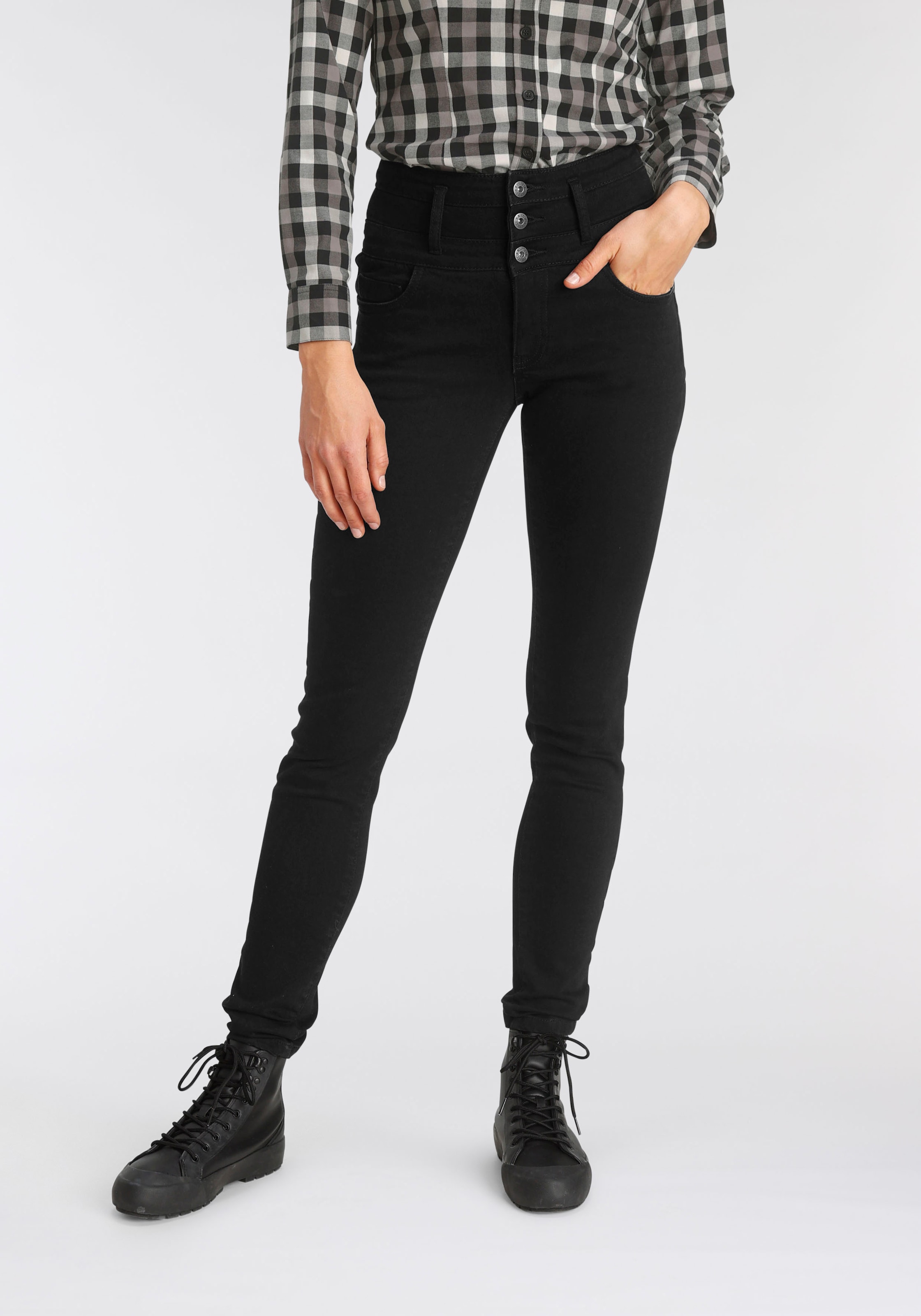Arizona Slim-fit-Jeans »mit extra breitem Bund«, High Waist  versandkostenfrei auf