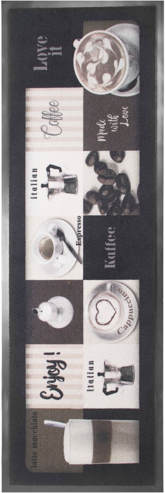 Primaflor-Ideen in Textil Küchenläufer »ENJOY COFFEE«, rechteckig, Motiv  Kaffee, mit Schriftzug, 50x150 cm, rutschhemmend, waschbar günstig kaufen
