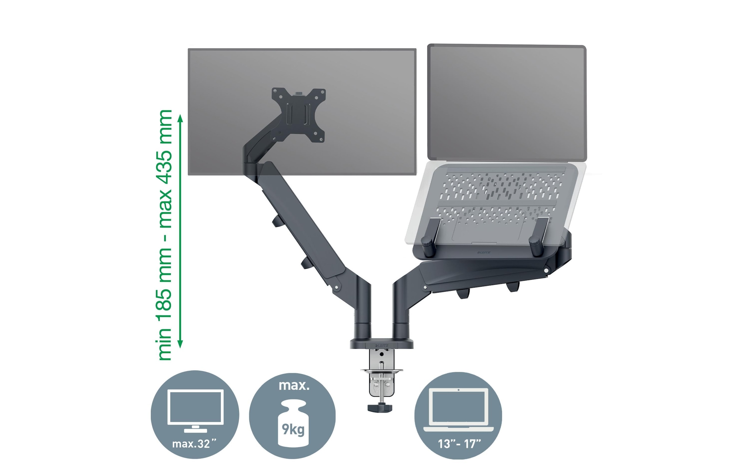 LEITZ Monitor-Halterung »Ergo Dual«