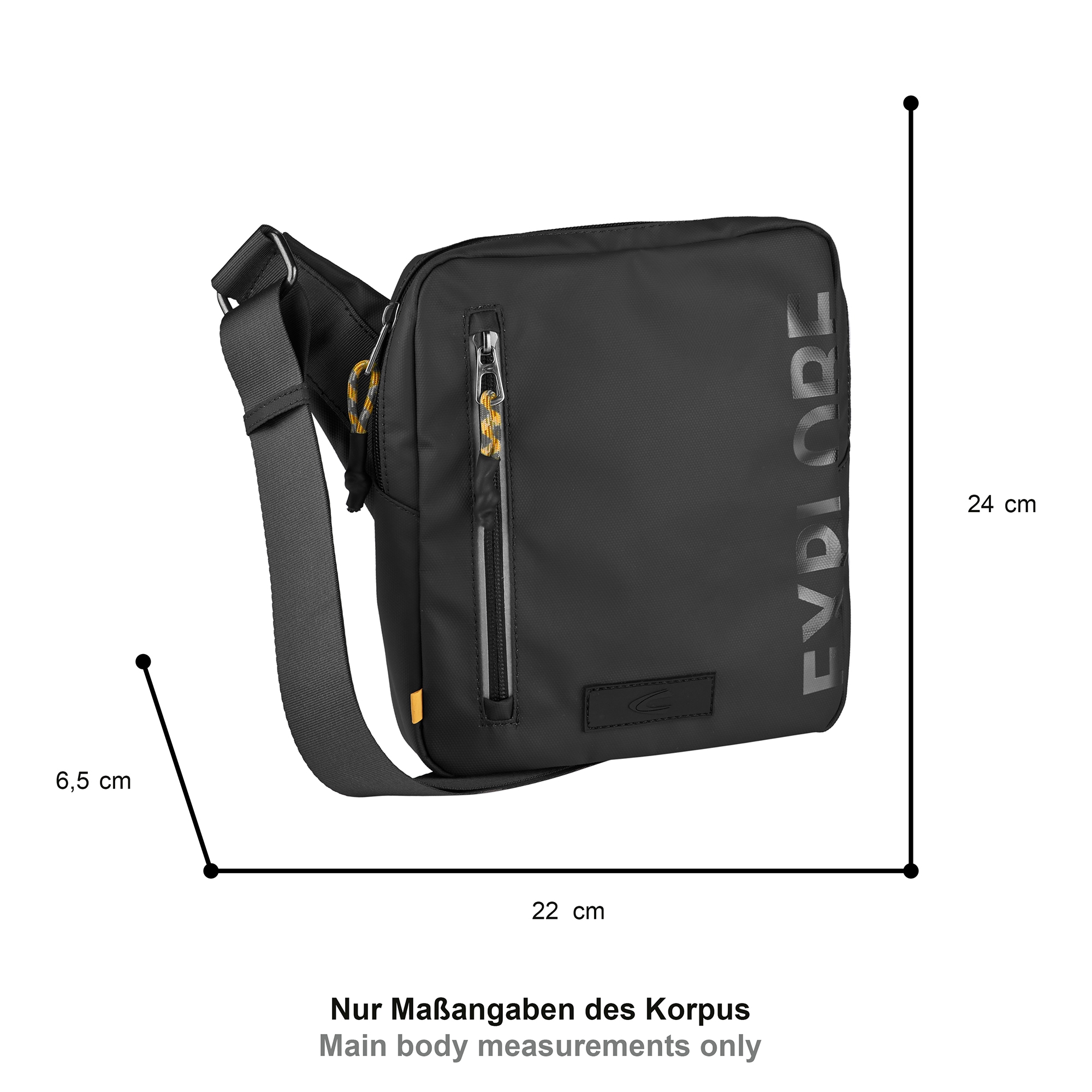 camel active Sac à bandoulière »Explore« wasserabweisendes recyceltes Nylon und reflektierende Reissverschlüsse