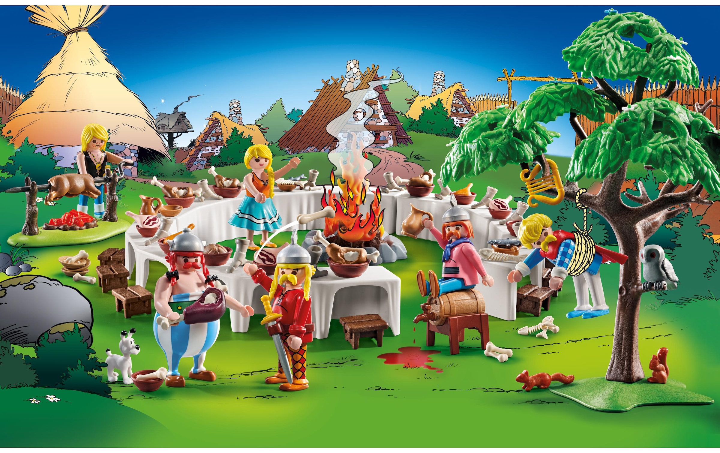 Playmobil® Spielbausteine »Asterix Das Dorfbankett 71827«, (159 St.)