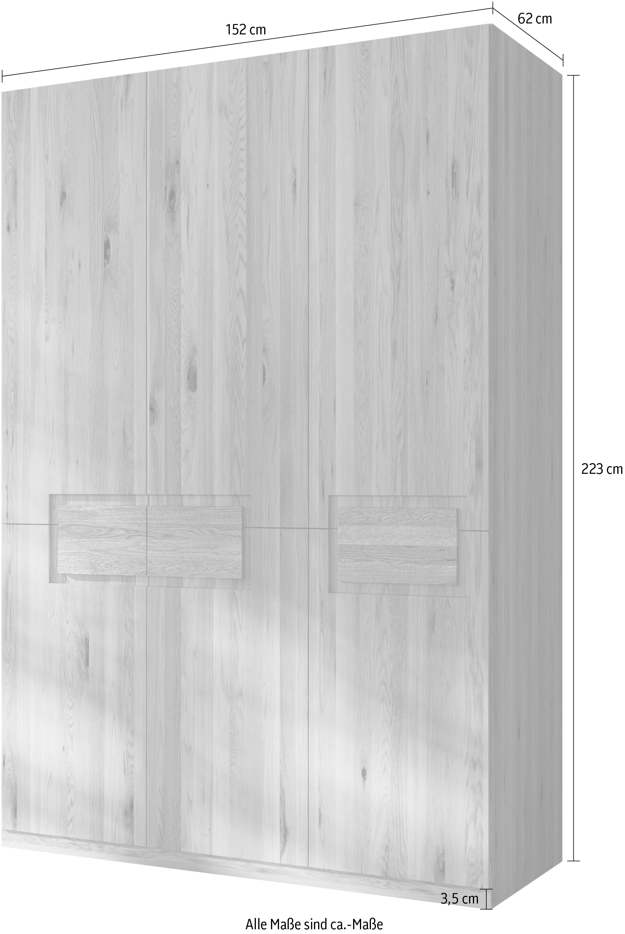 Home affaire Kleiderschrank »Léopoldine aus Kernbuche, erhältlich in verschiedenen Breiten«, Massivholz-Kleiderschrank, im 50 cm Raster planbar