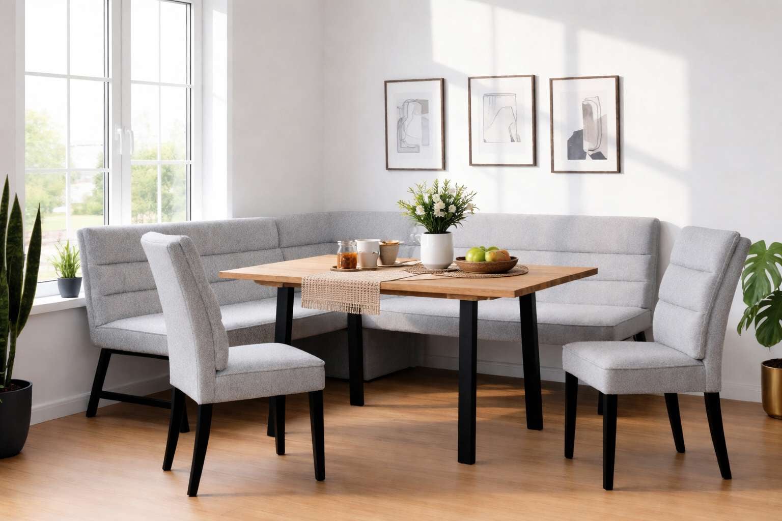 GOODproduct Eckbank »Oregon Küchenbank, Polsterbank, Esszimmerbank, 177x140 cm« Moderne Bank und  Farben, Sitzplatzanzahl: 4/5, Frei in Raum stellbar