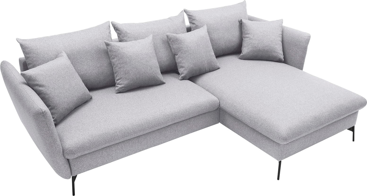 andas Ecksofa »LIVORNO,258 cm, L-Form,«, Schlaffunktion u. Bettkasten (139/224cm), Samt, Struktur, Webstoff