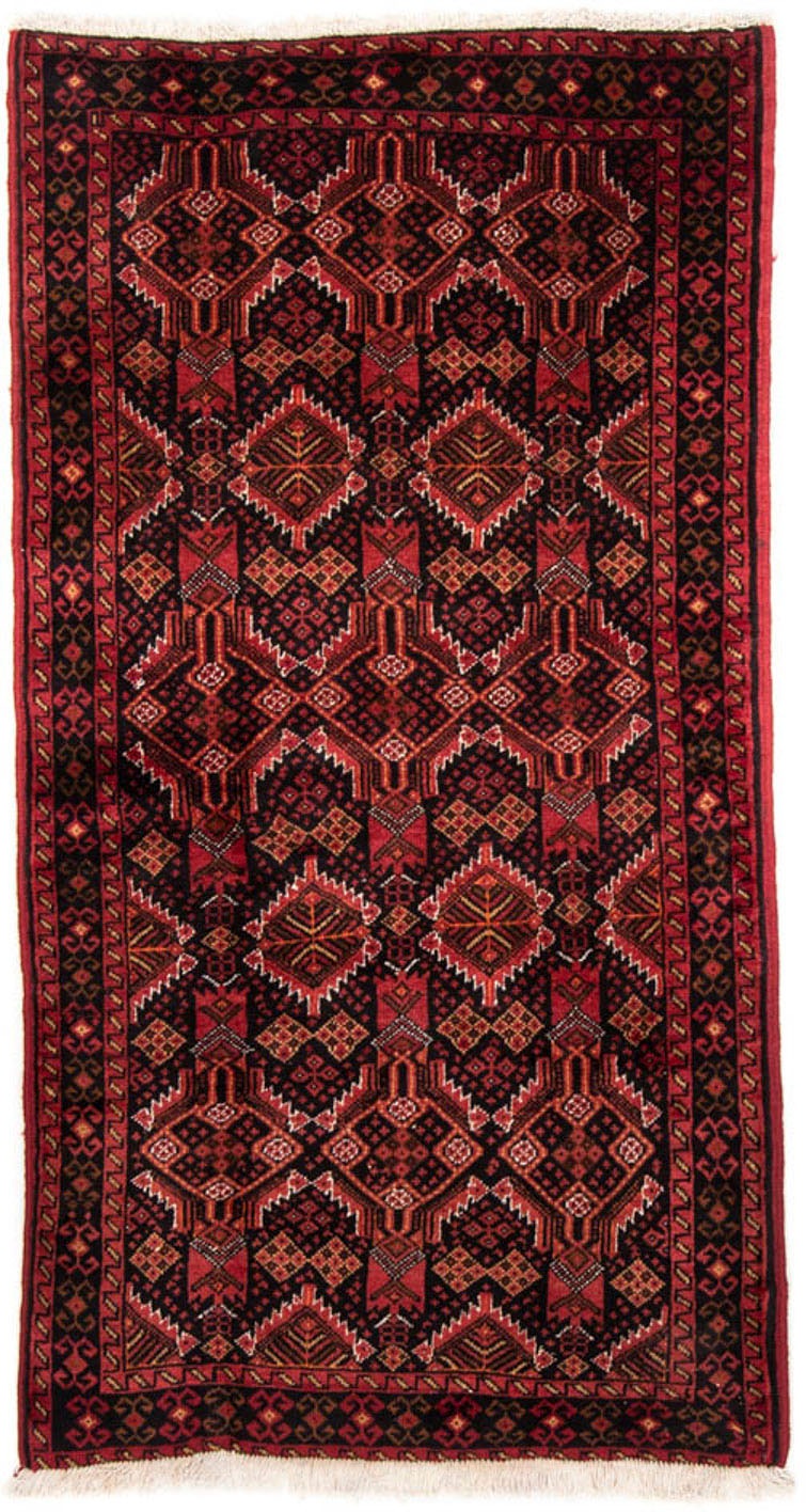 Image of morgenland Hochflor-Läufer »Belutsch Durchgemustert Rosso scuro 184 x 96 cm«, rechteckig, 0,8 mm Höhe, Handgeknüpft bei Ackermann Versand Schweiz