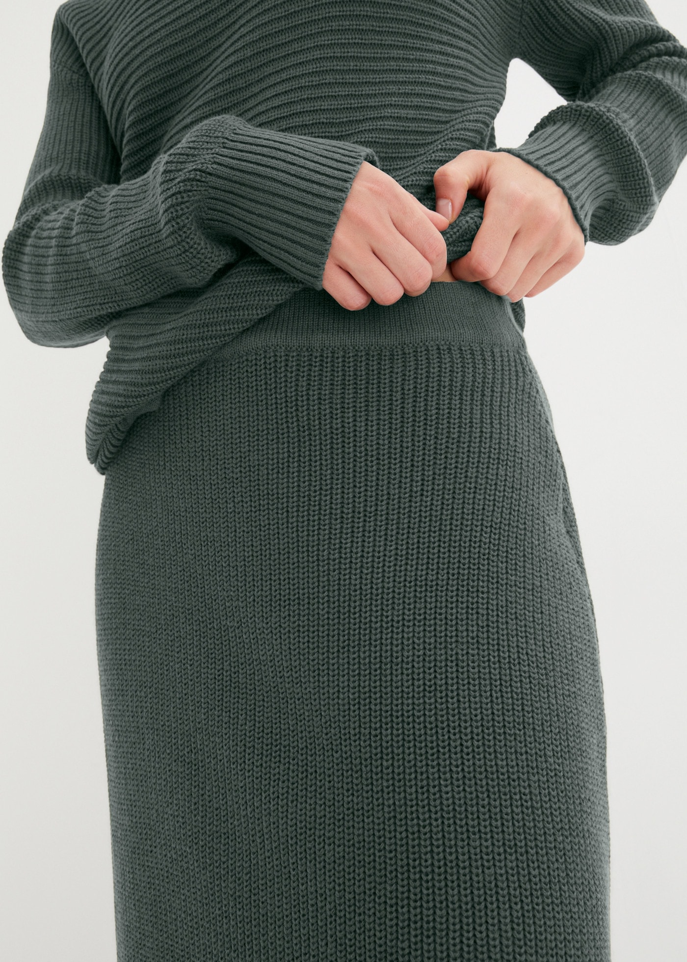 bonprix Jupe midi en mélange de coton, coupe Regular, style décontracté