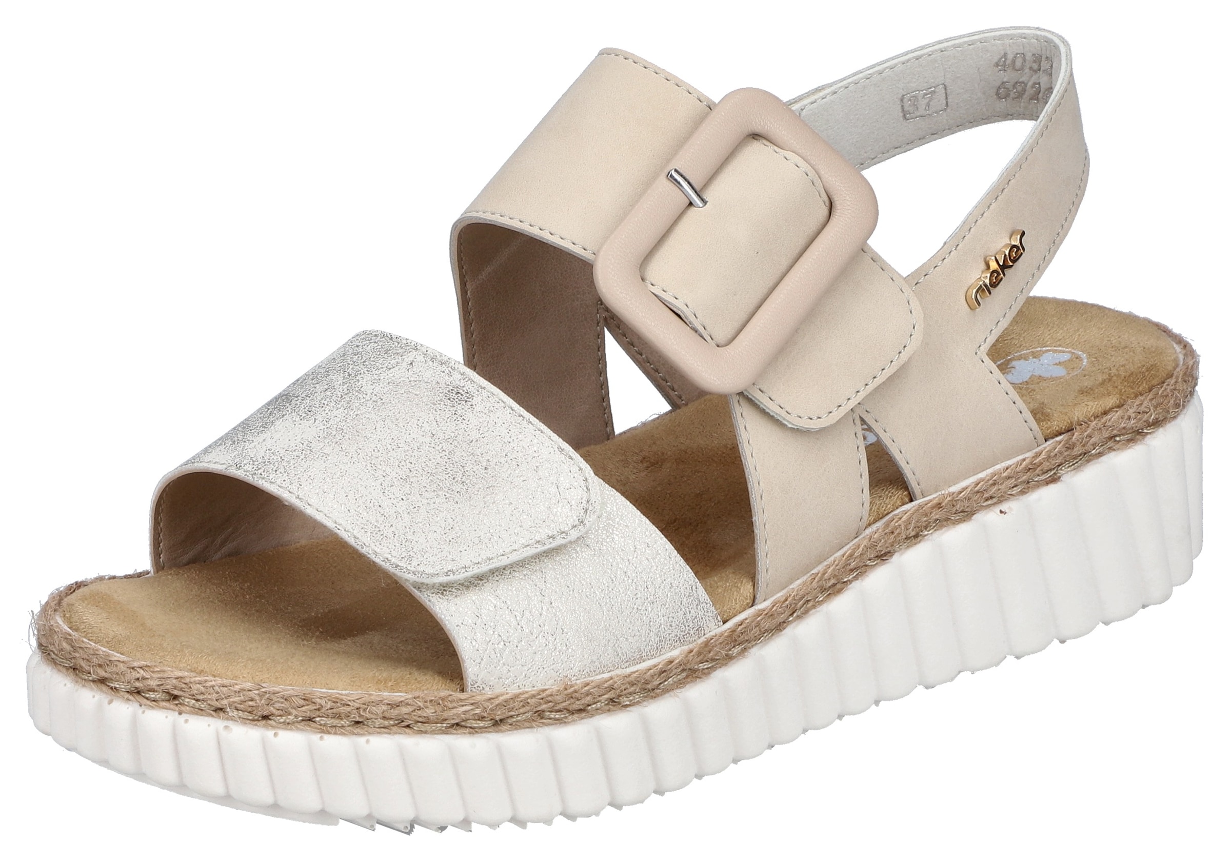 Image of Rieker Plateausandale Sommerschuh, Sandalette, Keilabsatz, in bequemer Form