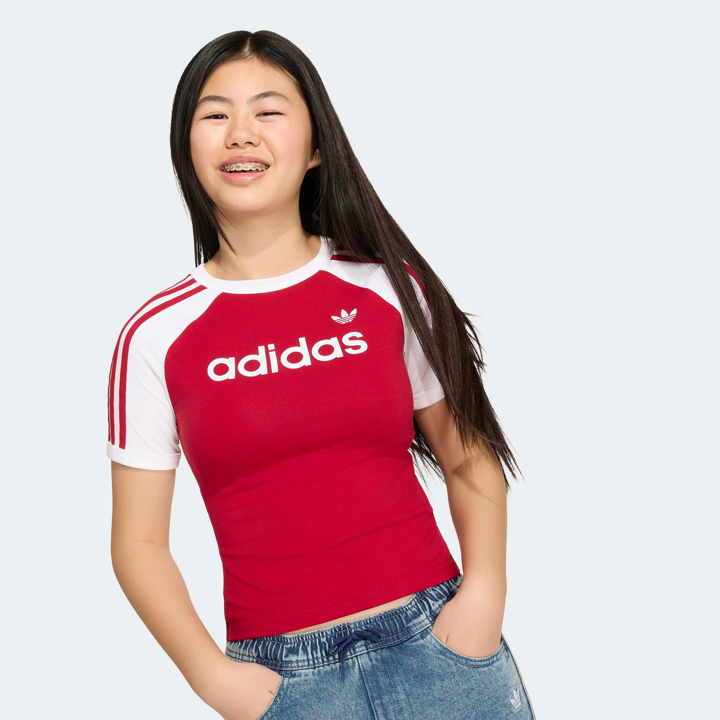 adidas Originals T-shirt »3S SL TEE« pour enfants, design basique, en coton et élasthanne