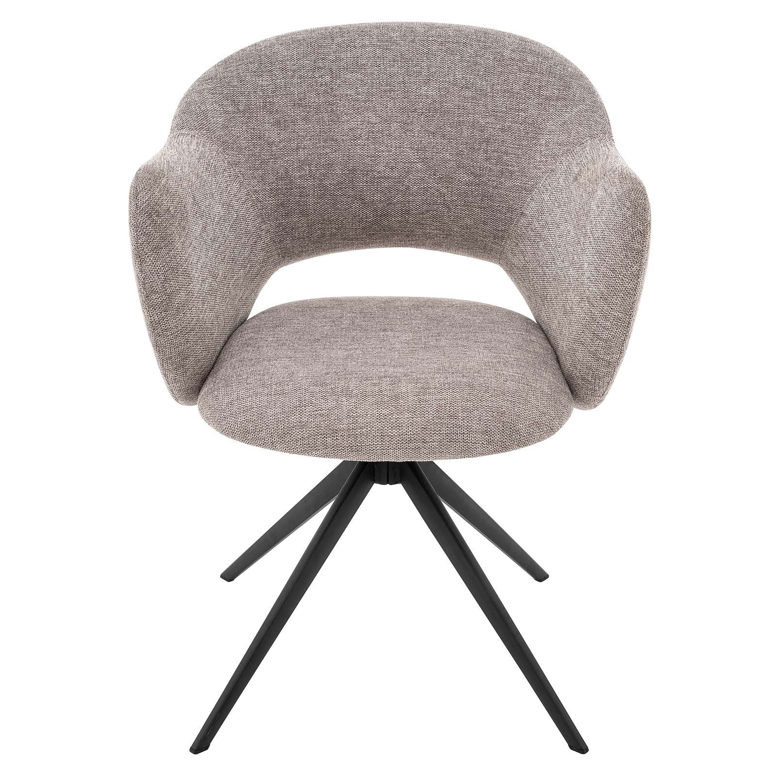 GOODproduct Chaise de salle à manger »Fynnjard« (Set) 2 cuismit schwarzen Metallbeinen, Drehfunktion, Webstoff Bezug