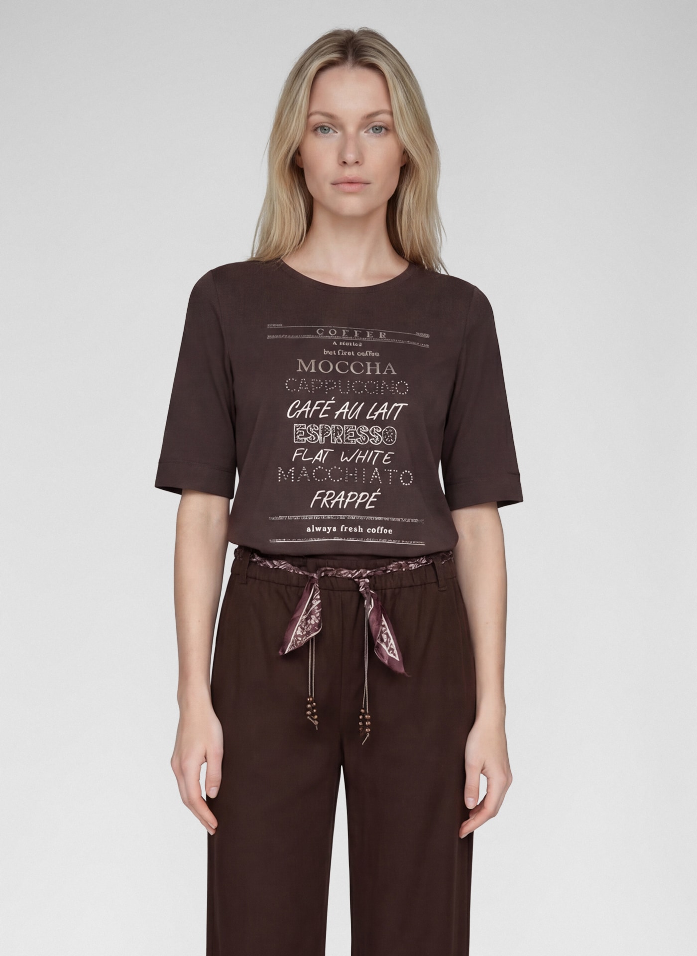 Image of Rabe Rundhalsshirt Sommershirt mit Nieten-und Print-Details