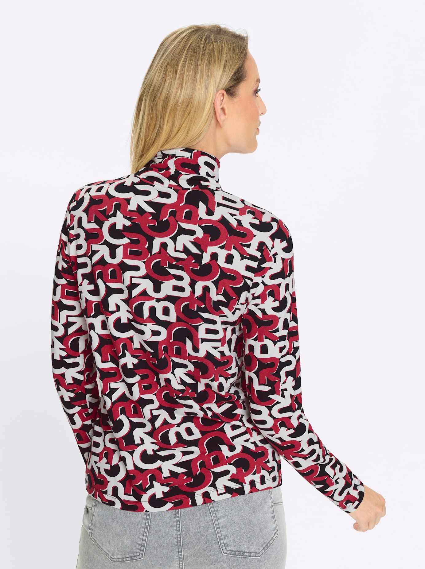 heine Rollkragenshirt »Druck-Shirt«, (1 tlg.)