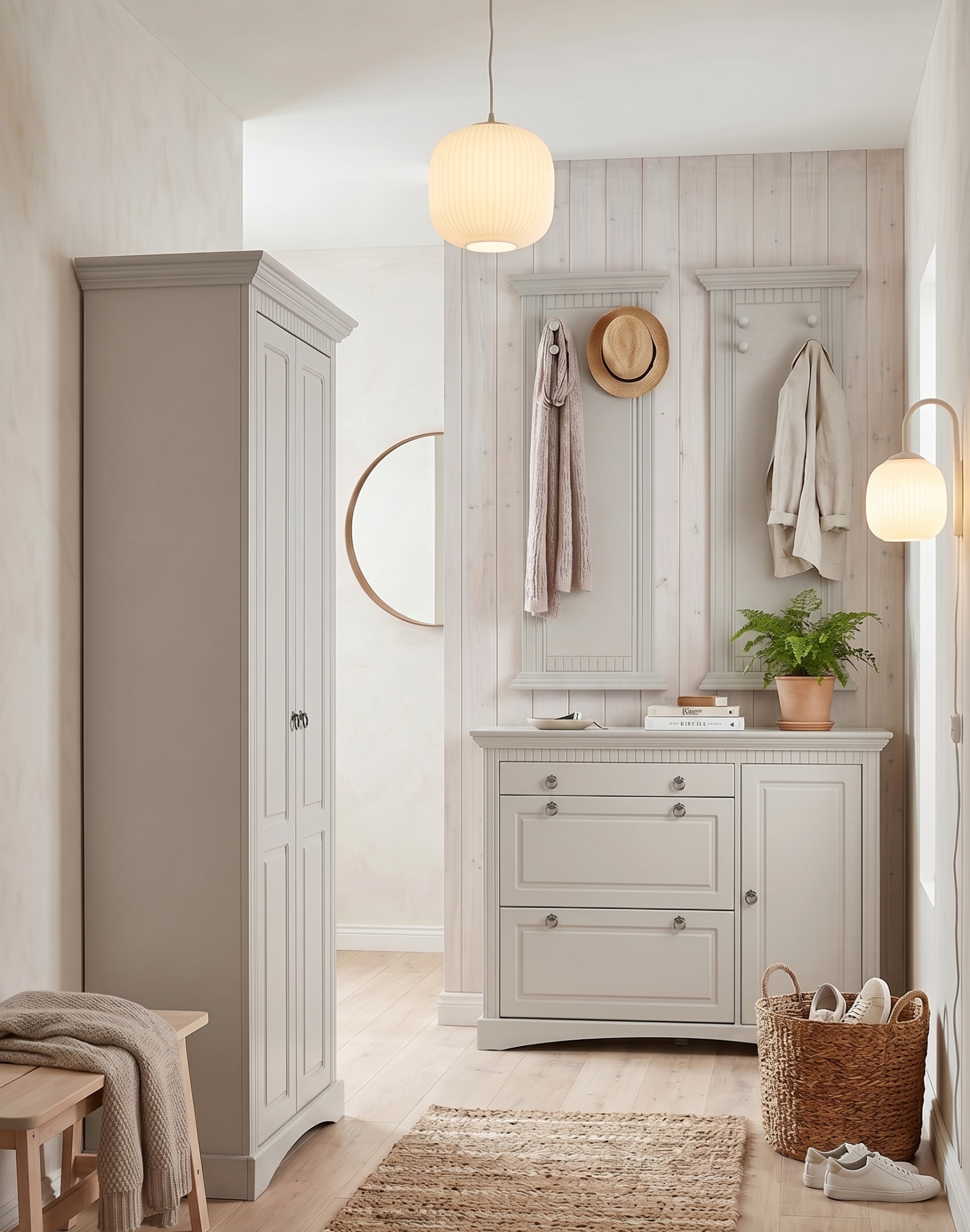 GOODproduct Garderobenpaneel »Rustic« 2 Stk. tlg. (2 Stück), aus massiver Kiefer, mit dekorativen Fräsungen