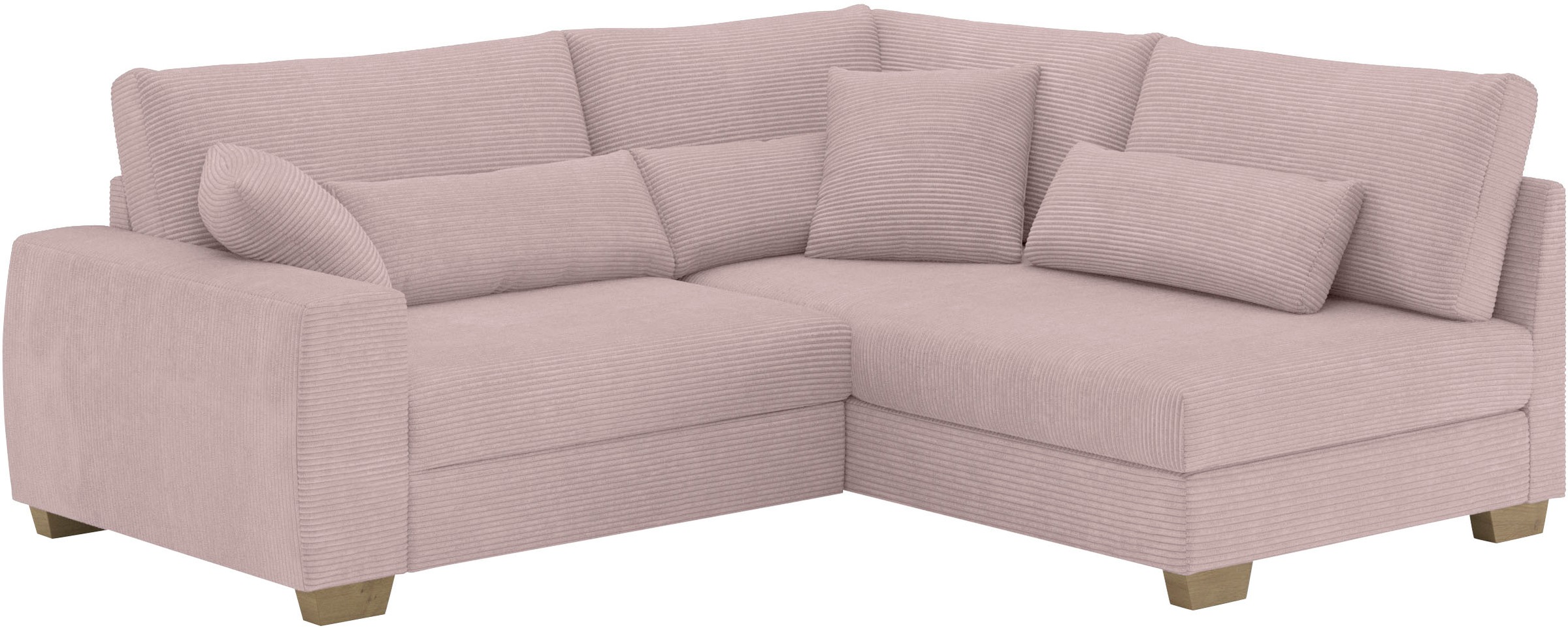 Mr. Couch Ecksofa »Helena L-Form, bis 140 kg belastbar«, mit Taschenfederkern, wahlweise mit Bettfunktion