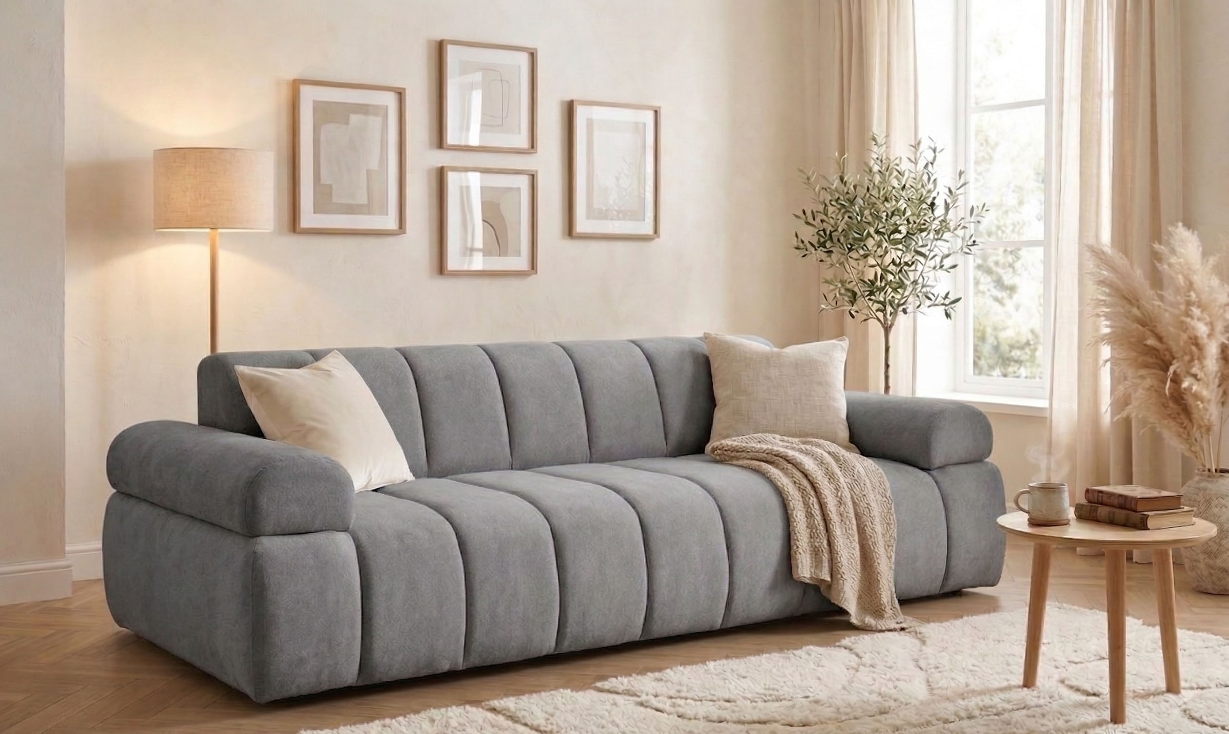 Image of Home affaire 3-Sitzer "LYOTH Design-Sofa, moderne Steppung, Breite 220 cm" mit Wellenunterfederung, gemütlich und modern, komfortables Sitzgefühl