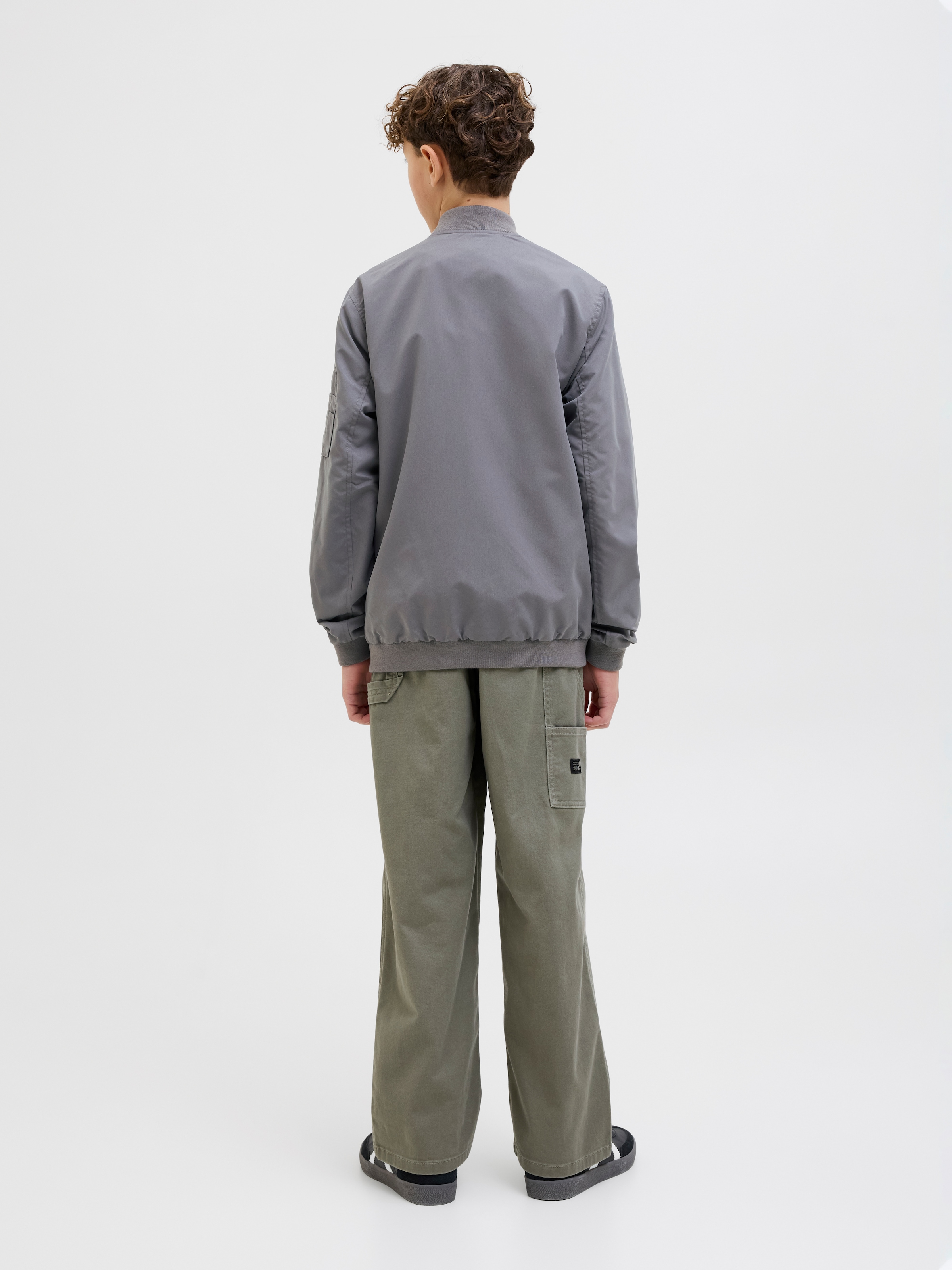 Jack & Jones Junior Bomberjacke »JJERUSH windabweisend und pflegeleicht«, ohne Kapuze, unifarben, modisch, regular fit, Web, Stehkragen