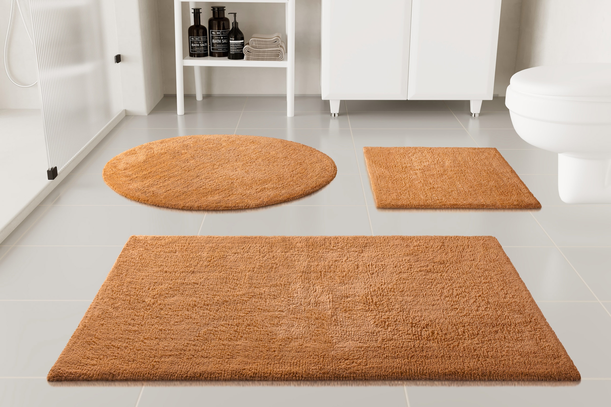 GOODproduct Badematte »Selenne« Höhe 20 mm Badteppich, getuftet, modern, Uni, antirutsch, flauschig, Baumwolle