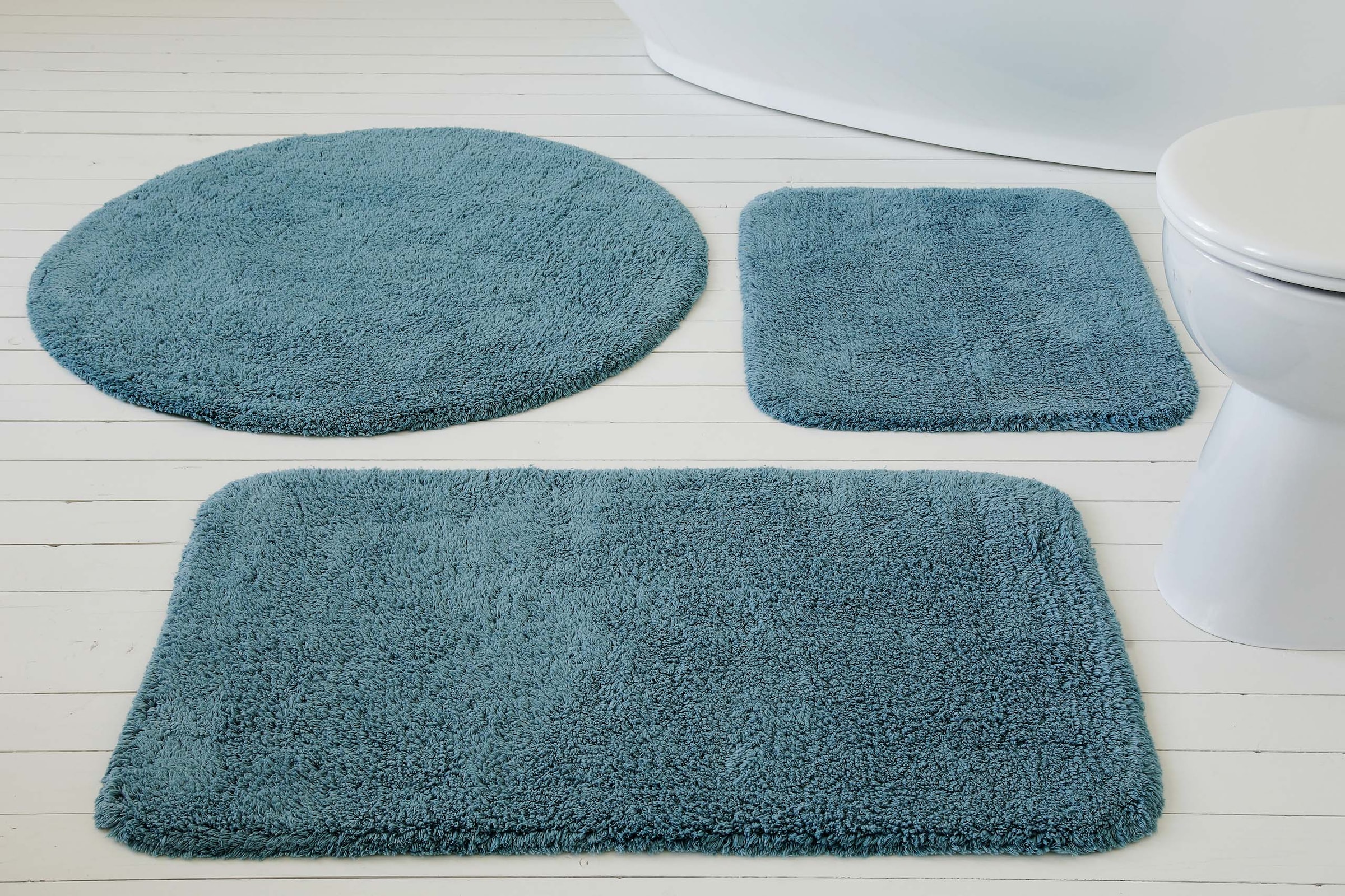 my home Badematte »Kian«, fussbodenheizungsgeeignet, Badvorleger, Badteppich aus 100%Baumwolle, weich, waschbar, saugfähig