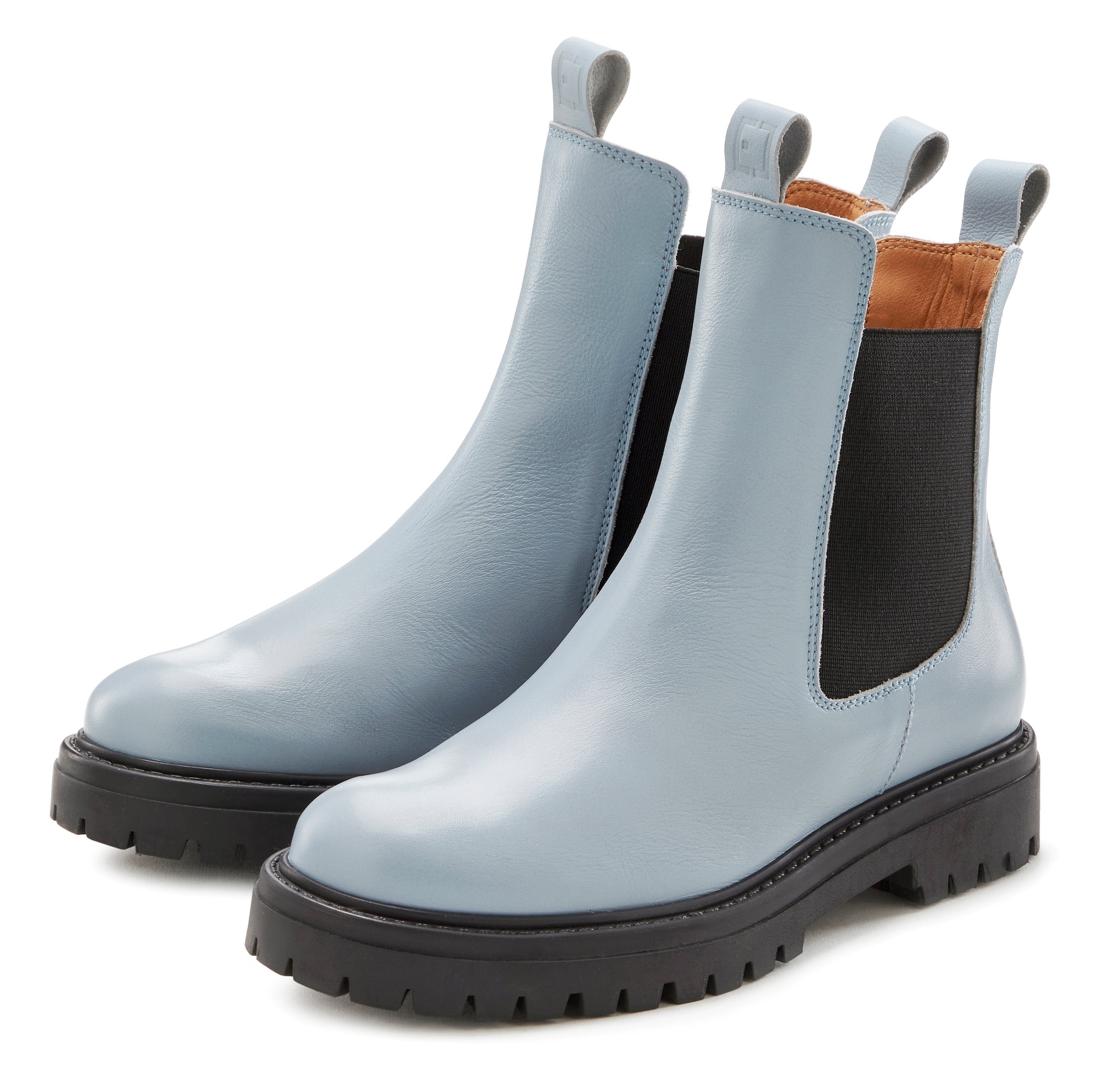 Image of Elbsand Stiefelette "Chelseaboots, Schlupfstiefel, Bikerboots, Herbststiefelette" aus Leder mit Stretch-Einsätzen, Lederstiefelette