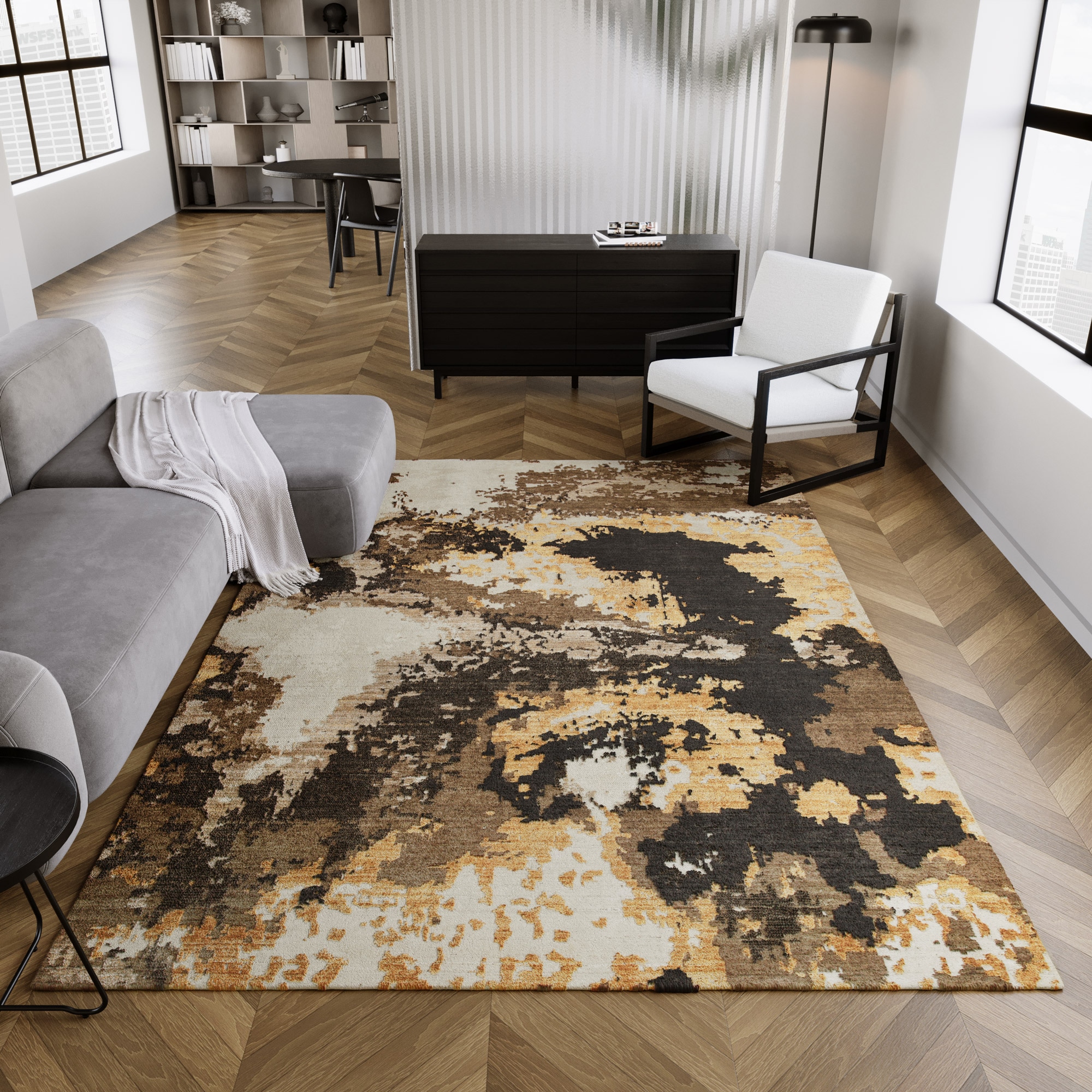Image of Esprit Teppich "Manhattan" rechteckig 6 mm Höhe Wollteppich, kurzflor, Vintage, gewebt, modern, edel, Wohnzimmer