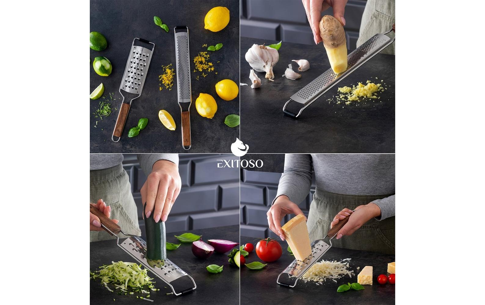   Râpe de cuisine »Exitoso Küchenreibe mit Holzgriff Braun«