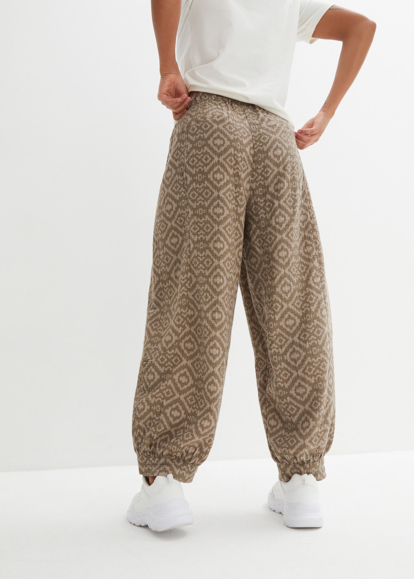bonprix Pumphose  Loose Fit, weites Bein, aus reiner Baumwolle