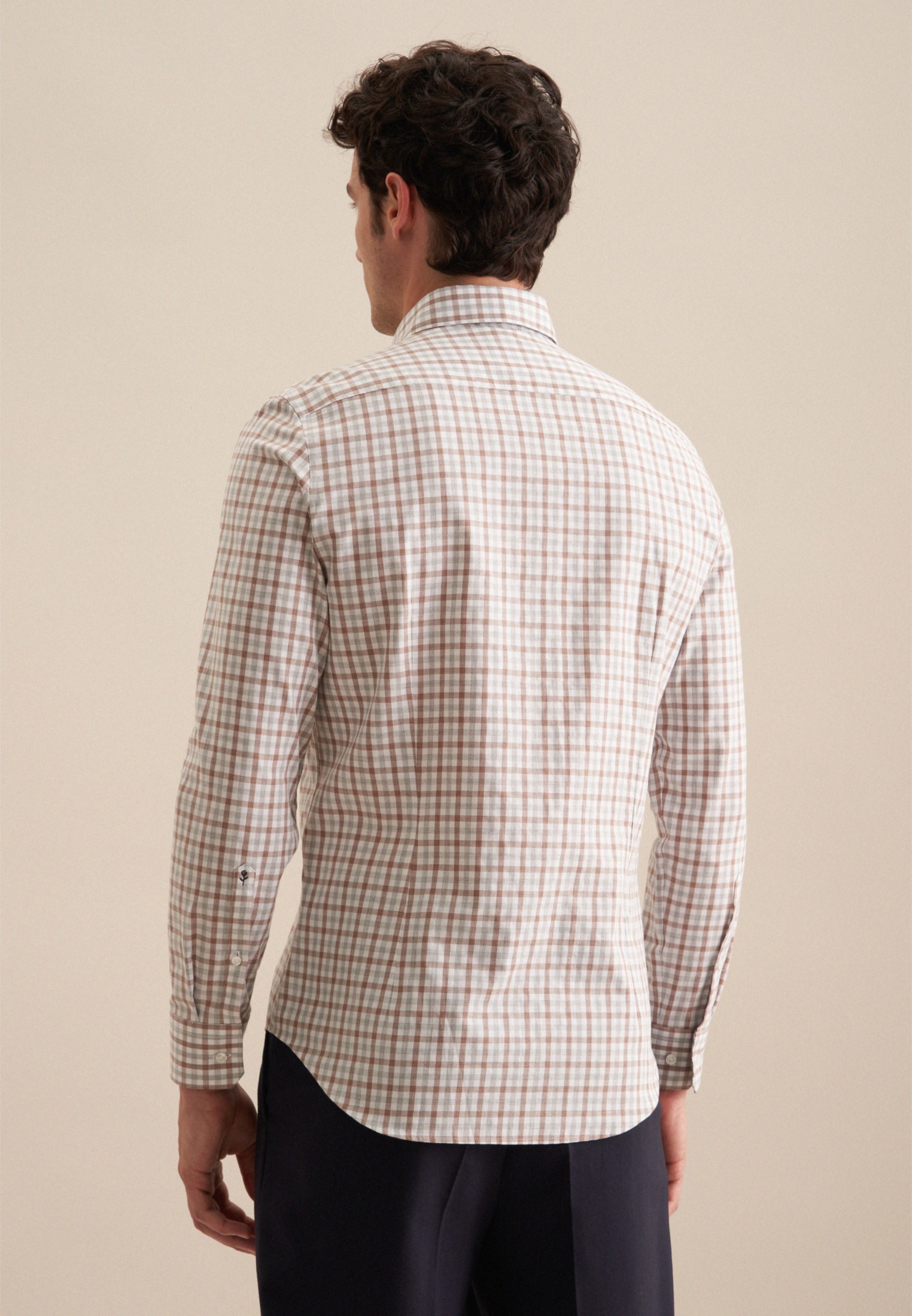 seidensticker Flanellhemd »Comfort«, Comfort Langarm Button-Down-Kragen Karo