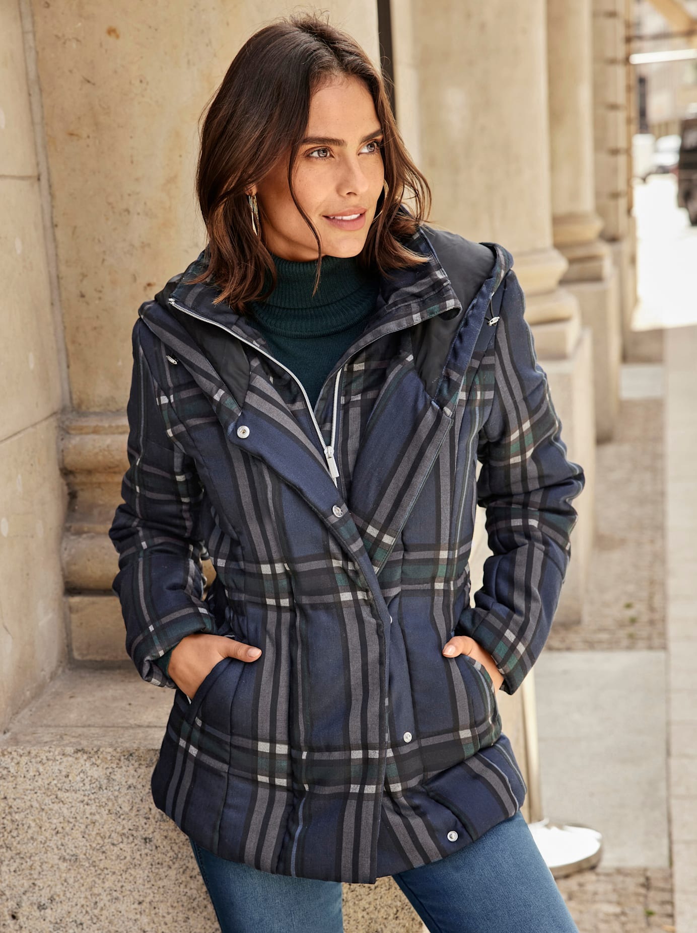 Inspirationen Doppeljacke, mit Kapuze