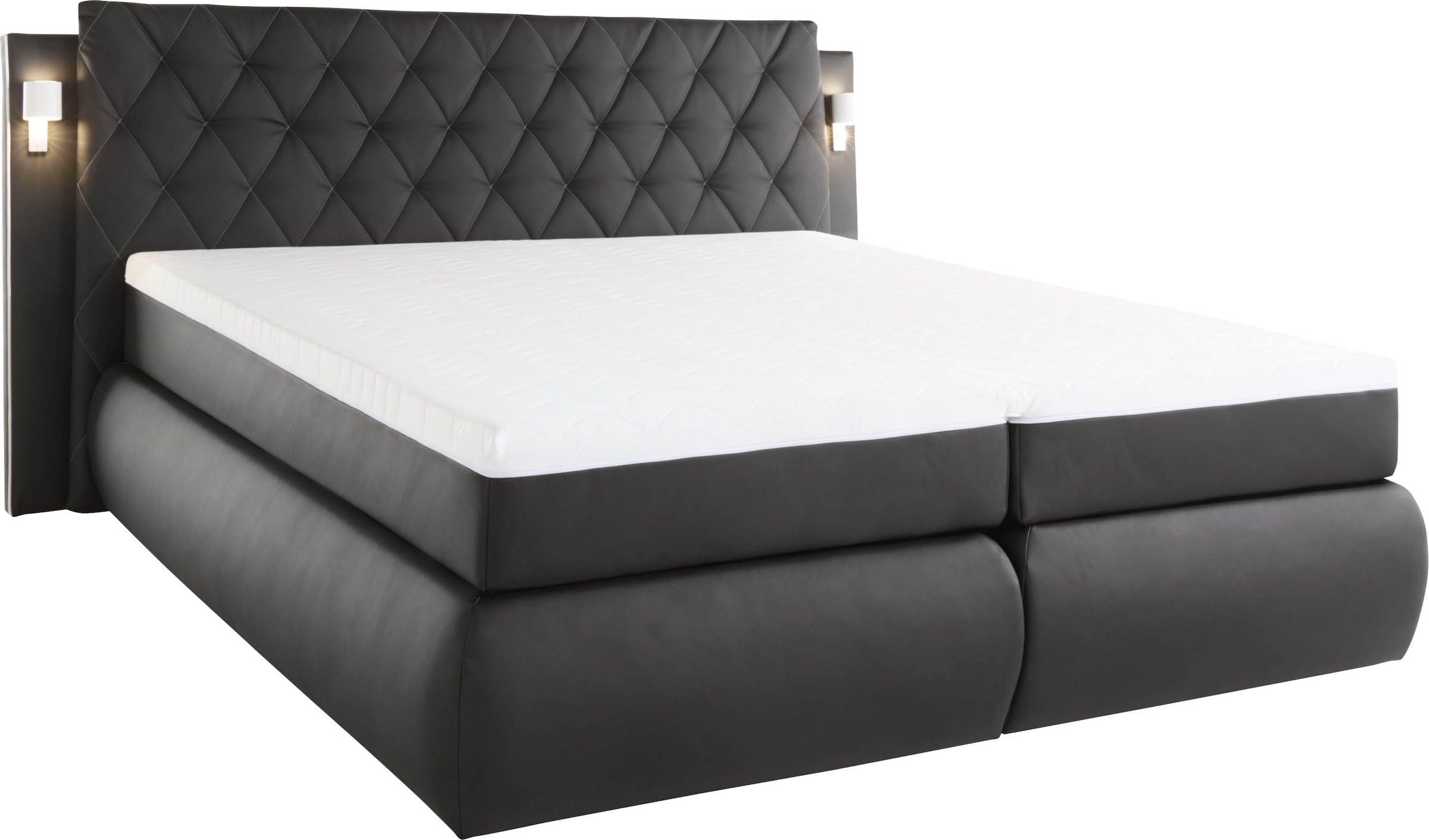 COLLECTION AB Lit boxspring comprend coffre de lit, éclairage LED et surmatelas