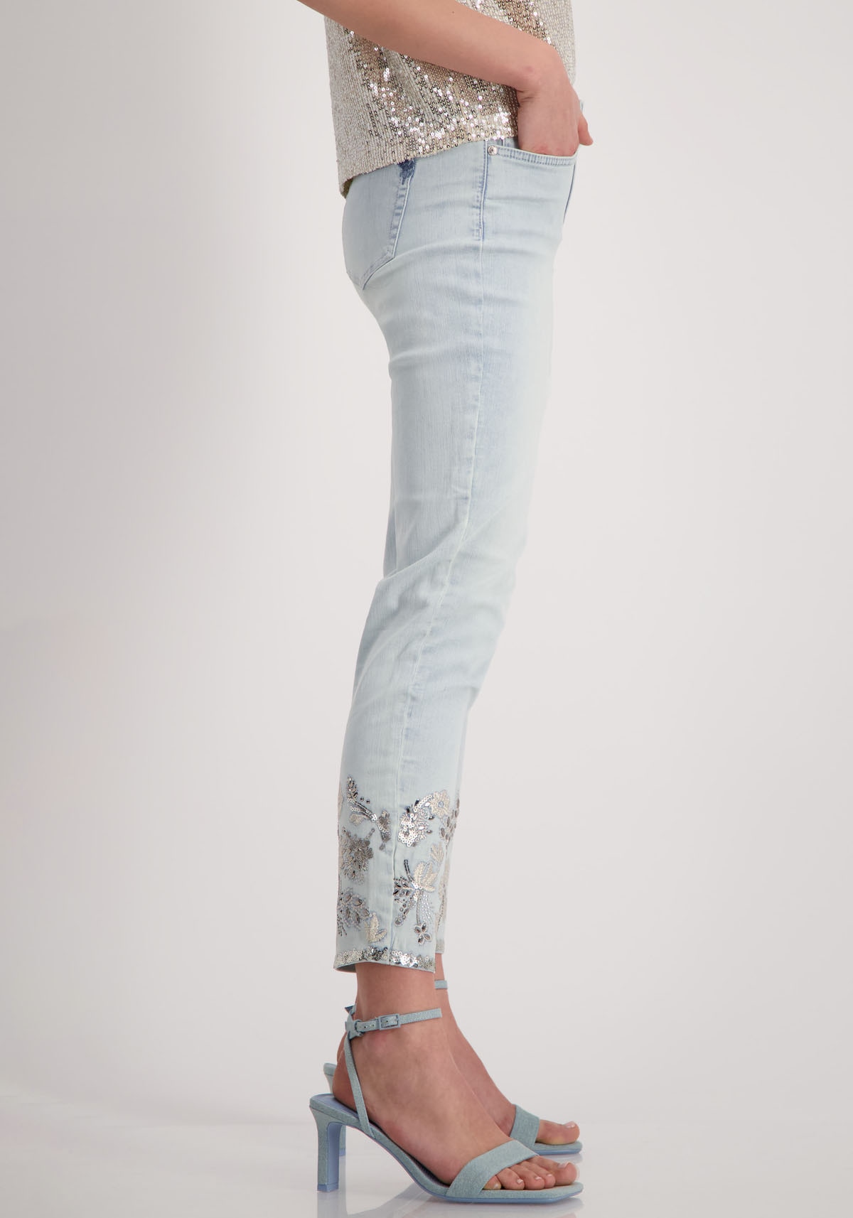 Monari Slim-fit-Jeans, mit Stickerei