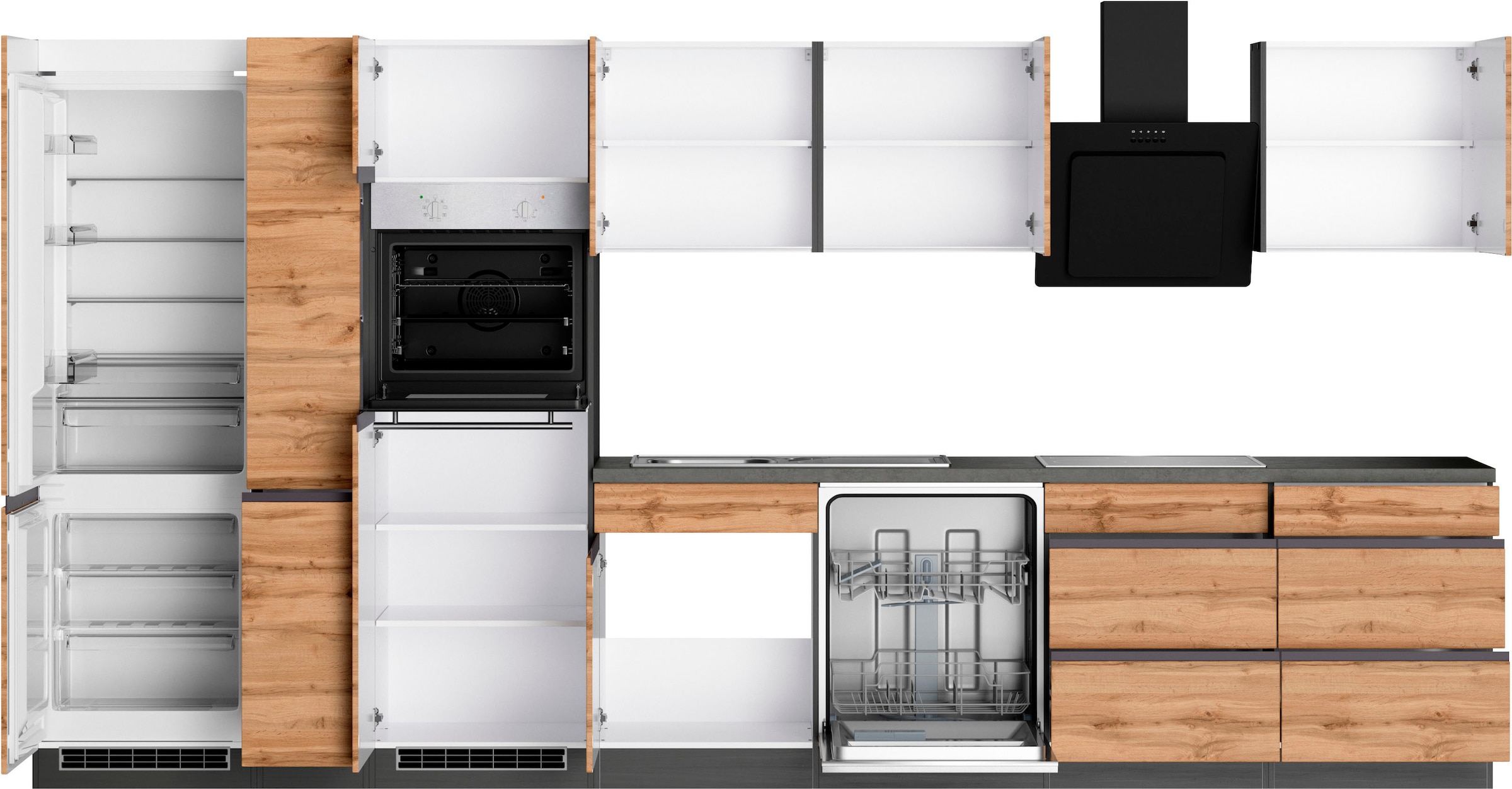 KOCHSTATION Cuisine d'angle »KS-Riesa« Largeur d'installation 490/153 cm, sans appareils électriques
