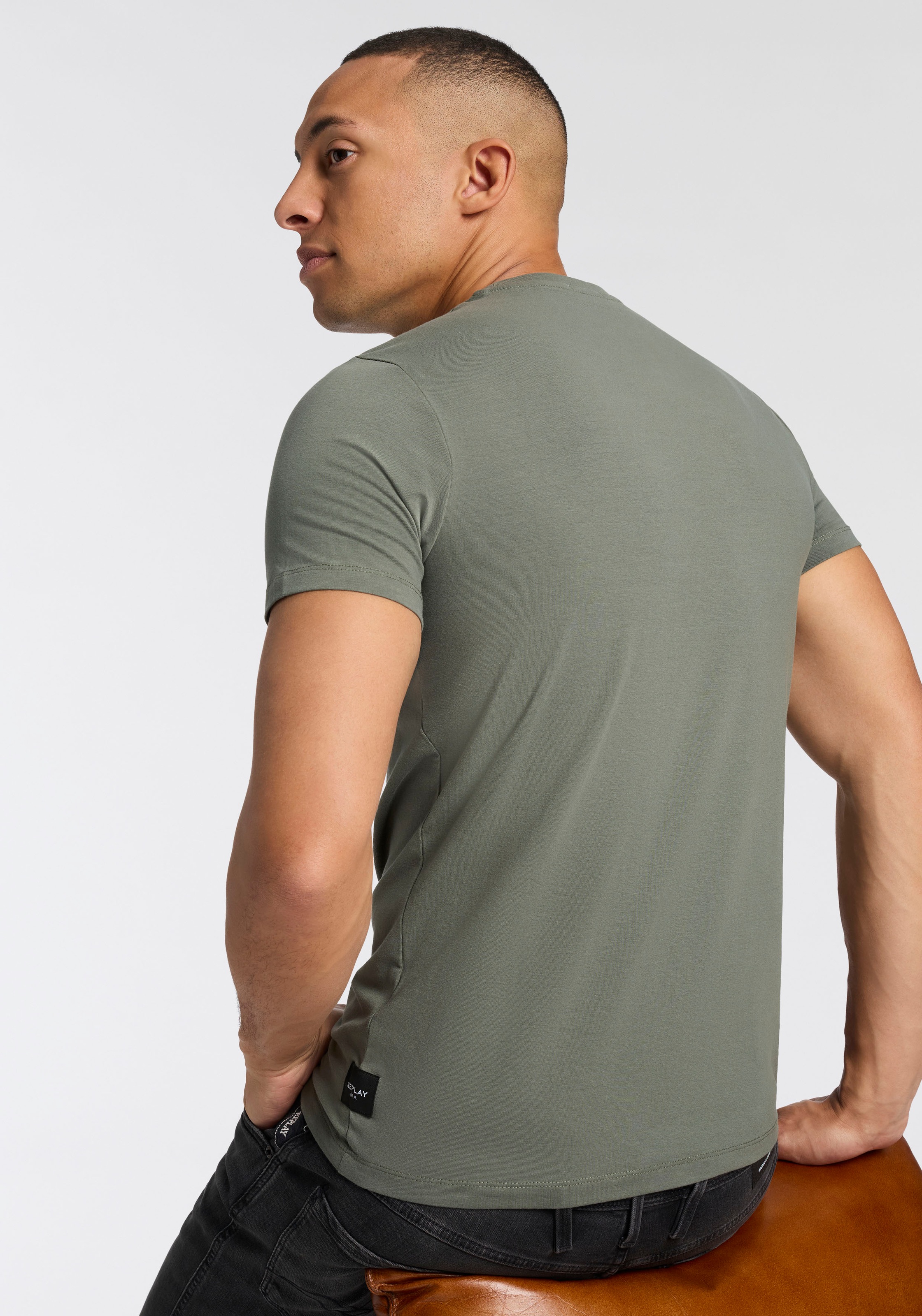 Replay T-Shirt Baumwoll-Mix, Rundhalsform