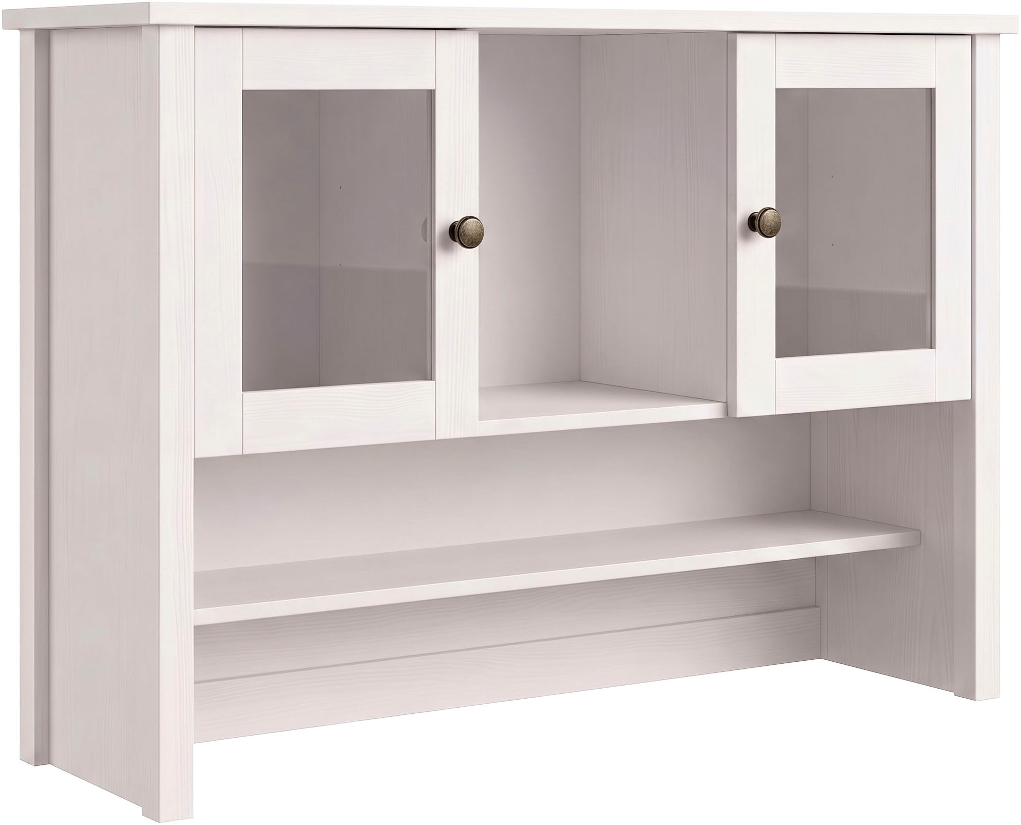 GOODproduct Buffet »Mikkeli Küchenbuffet mit 2 Glastüren, Metallgriffe« aus massiver FSC®-zertifizierter Kiefer, moderner Landhausstil