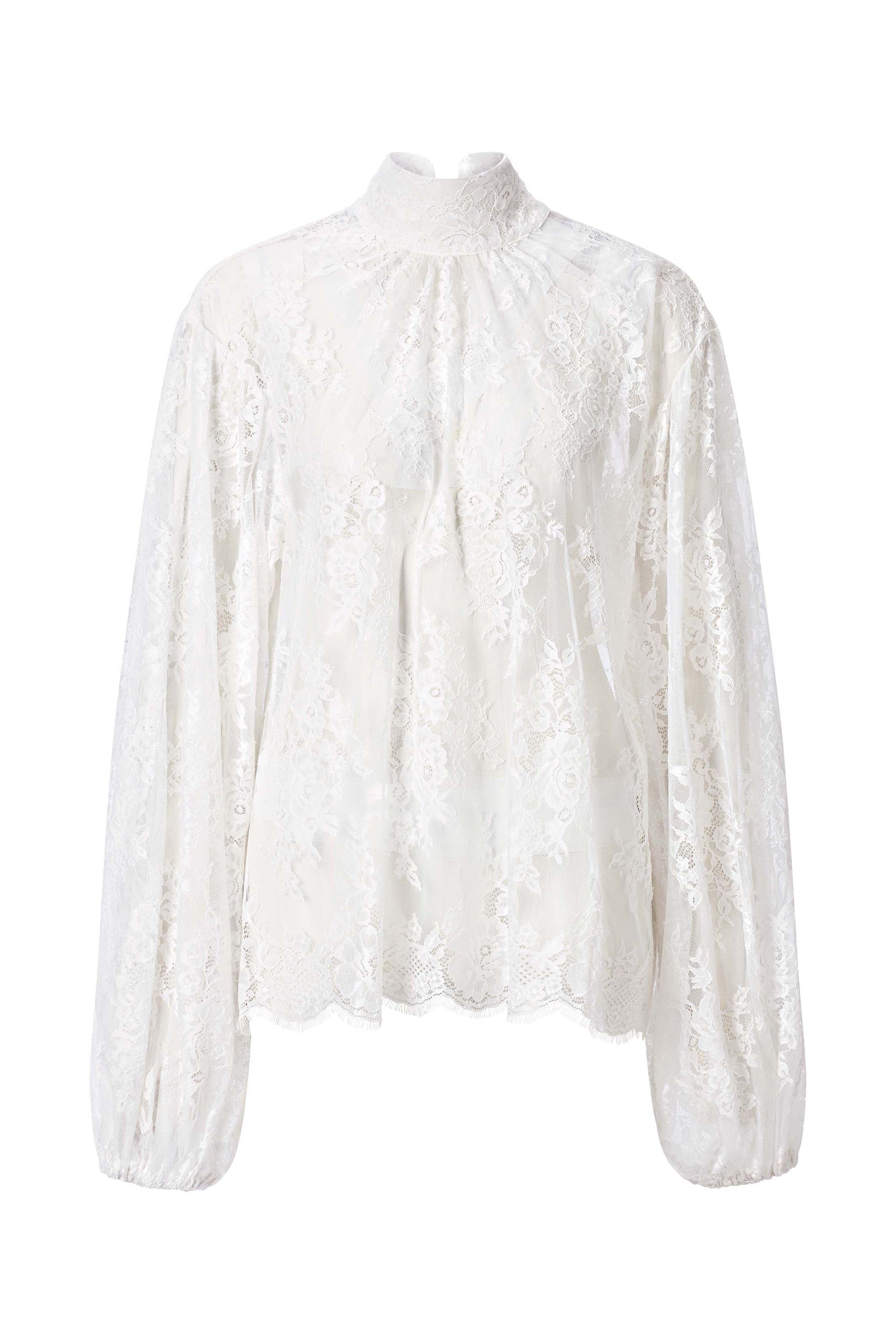 RICHROYAL Spitzenbluse Regular fit mit Spitzenkante