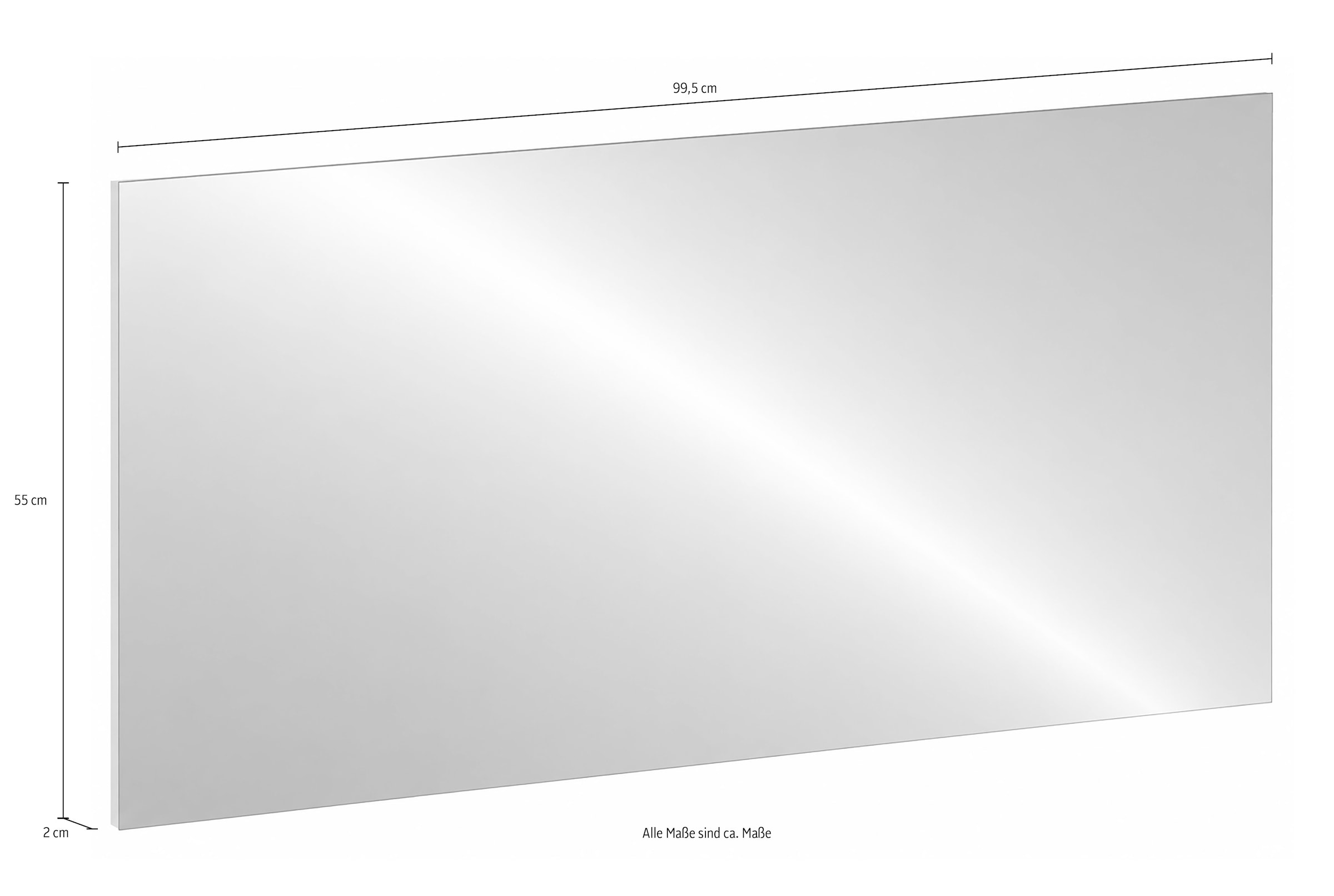 Schildmeyer Miroir »Saga, Spiegelfläche 99,5 x 55 cm (B/T), Made in Germany« fabriqué en Allemagne