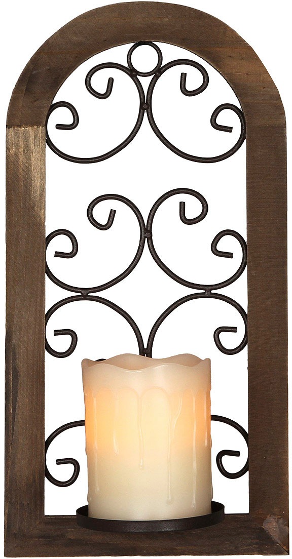 Image of Ambiente Haus Wandkerzenhalter »Wandkerzenhalter / gebranntes Holz/Eisen«, (1 St.) bei Ackermann Versand Schweiz