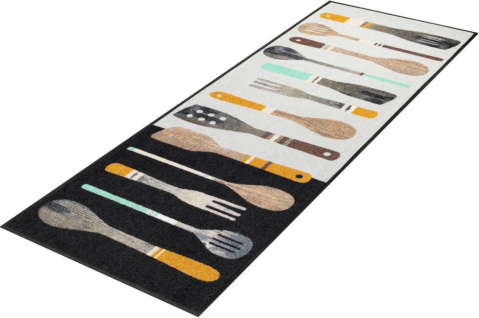 Image of wash+dry by Kleen-Tex Küchenläufer »Cooking Tools«, rechteckig, 7 mm Höhe, Motiv Kochlöffel, rutschhemmend, In- und Outdoor geeignet, waschbar, Küche bei Ackermann Versand Schweiz
