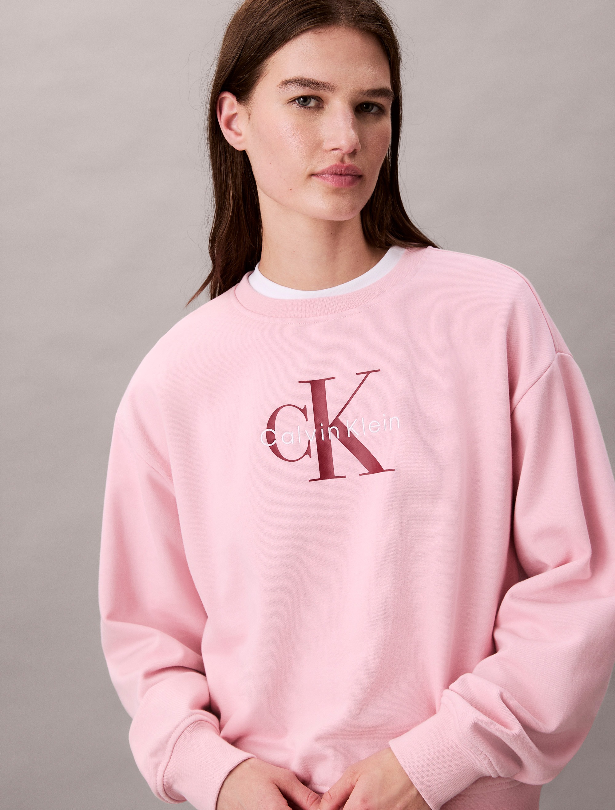 Calvin Klein Jeans Sweatshirt »LS MNLG FRNCH TRRY R«, Mit Rundhalsausschnitt