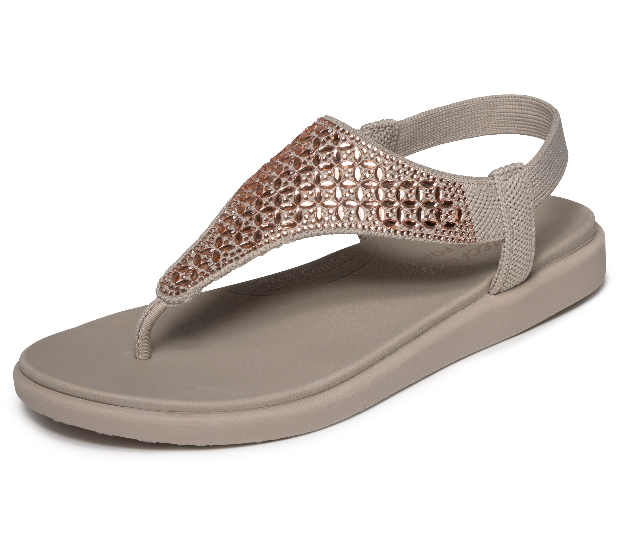 Image of Skechers Sandale "MEDITATION LUXE" Sommerschuh, Zehentrenner, Strandschuh mit Glitzersteinchen