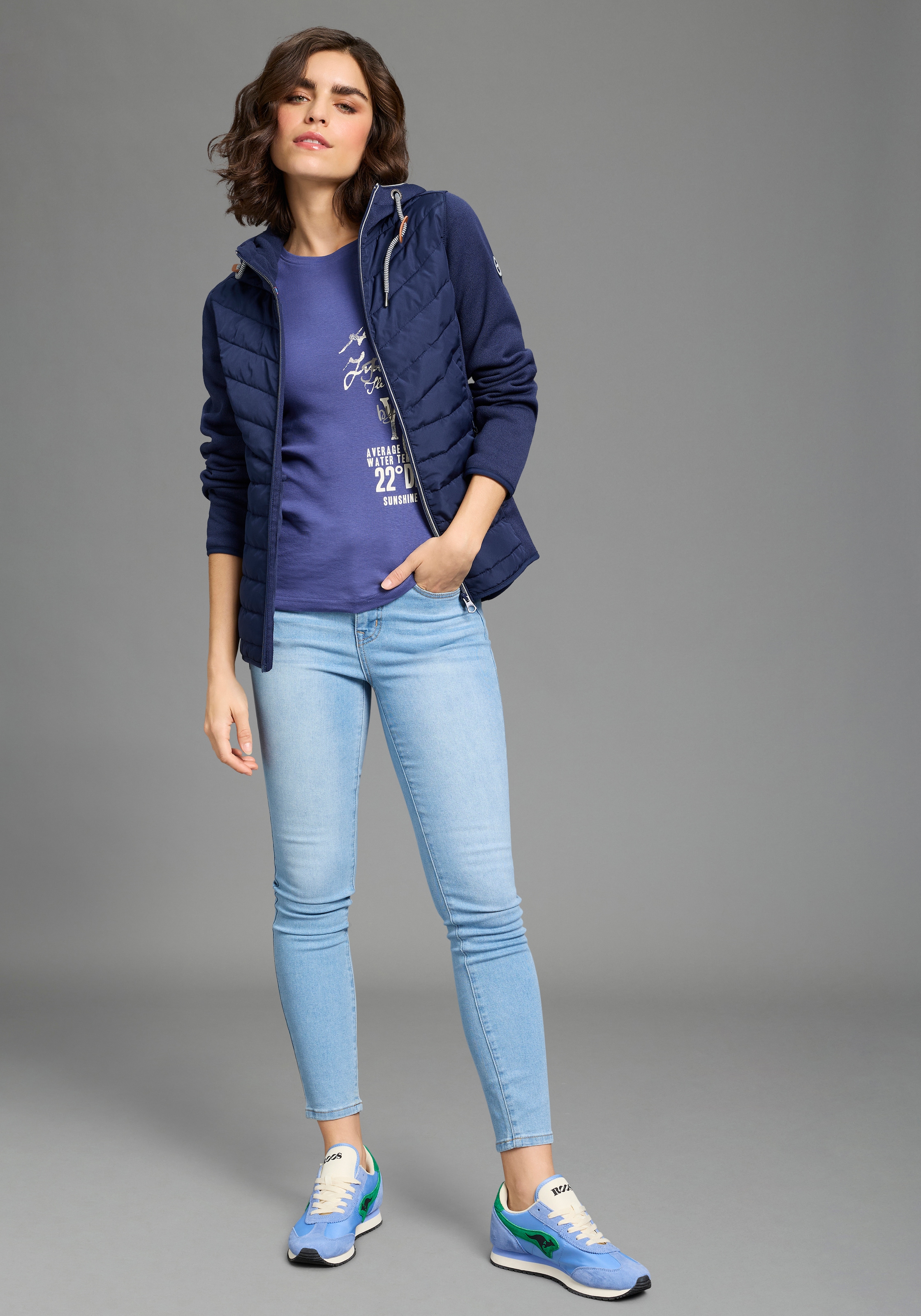 KangaROOS Hybridjacke mit Kapuze Übergangsjacke mit Kapuze Reissverschlusstaschen