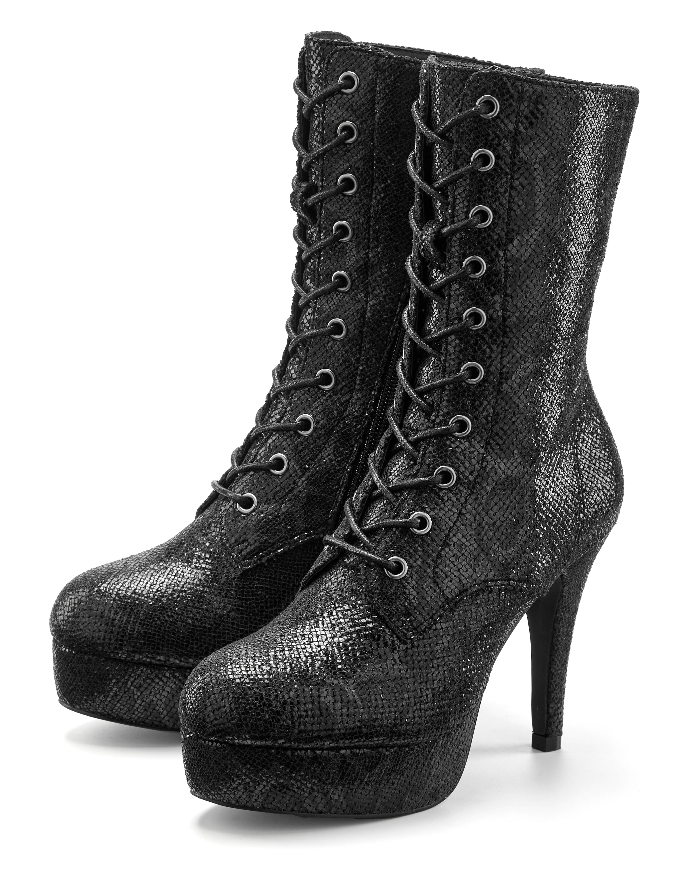 Image of LASCANA Belle Affaire Schnürstiefelette "Stiefel,", High-Heel-Boots mit Plateauabsatz