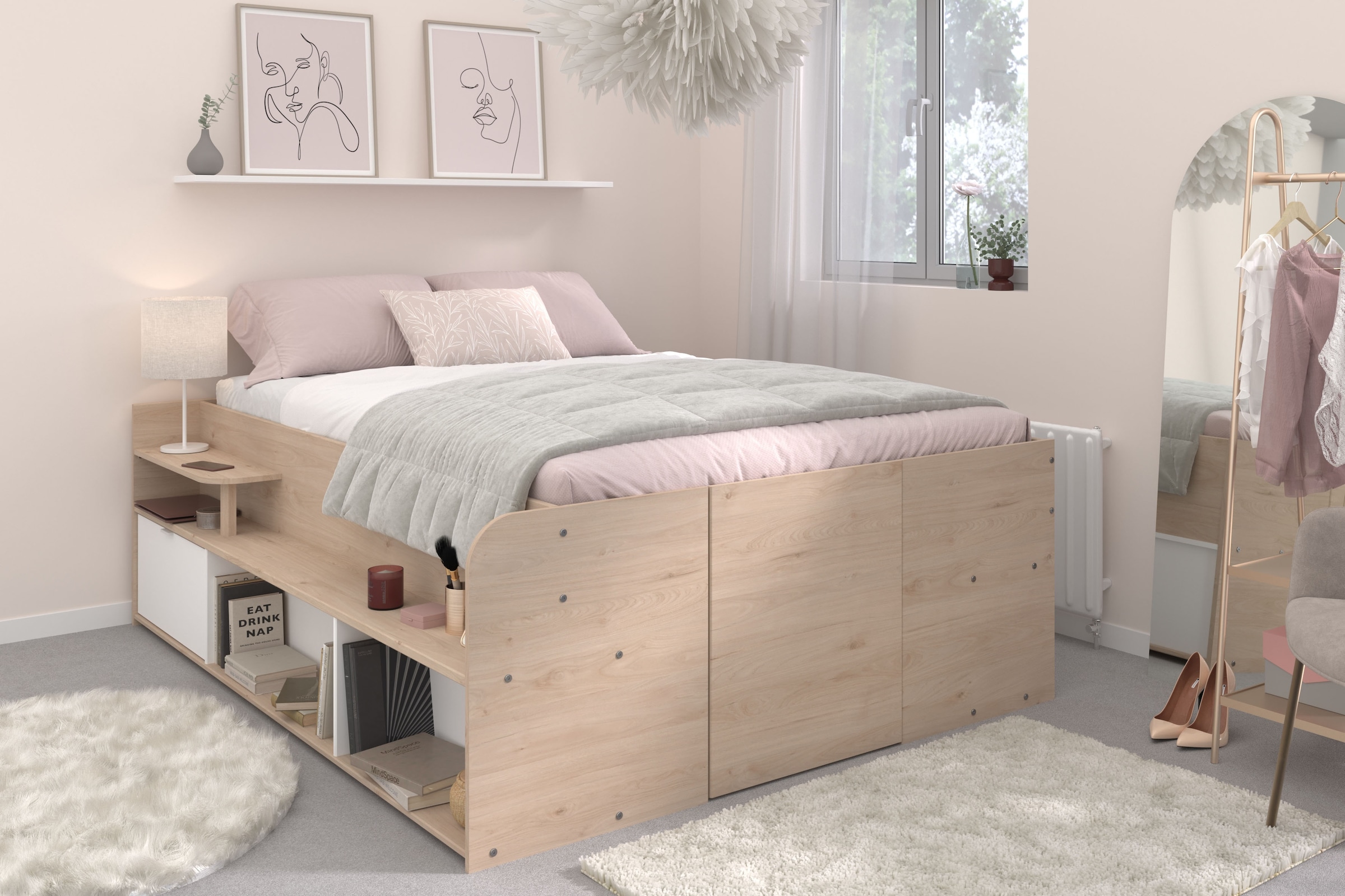 Parisot Hochbett »Parisot Travel 2«, Lattenrost aufklappbar, Stauraum integriert, Liegefläche B/L: 140 cm x 200 cm