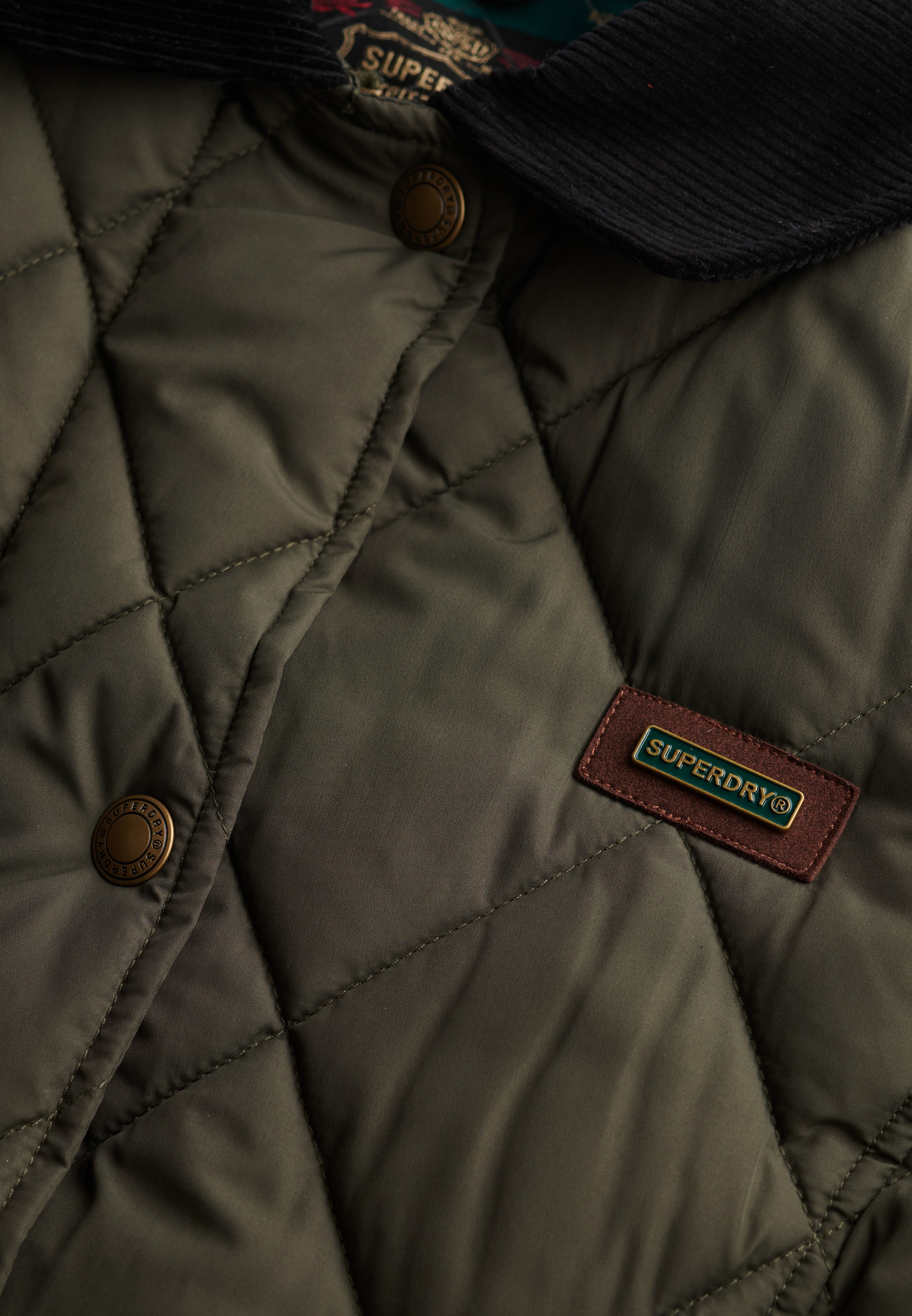 Superdry Veste matelassée »CORD TRIMMED LINER JACKET« ohne Kapuze