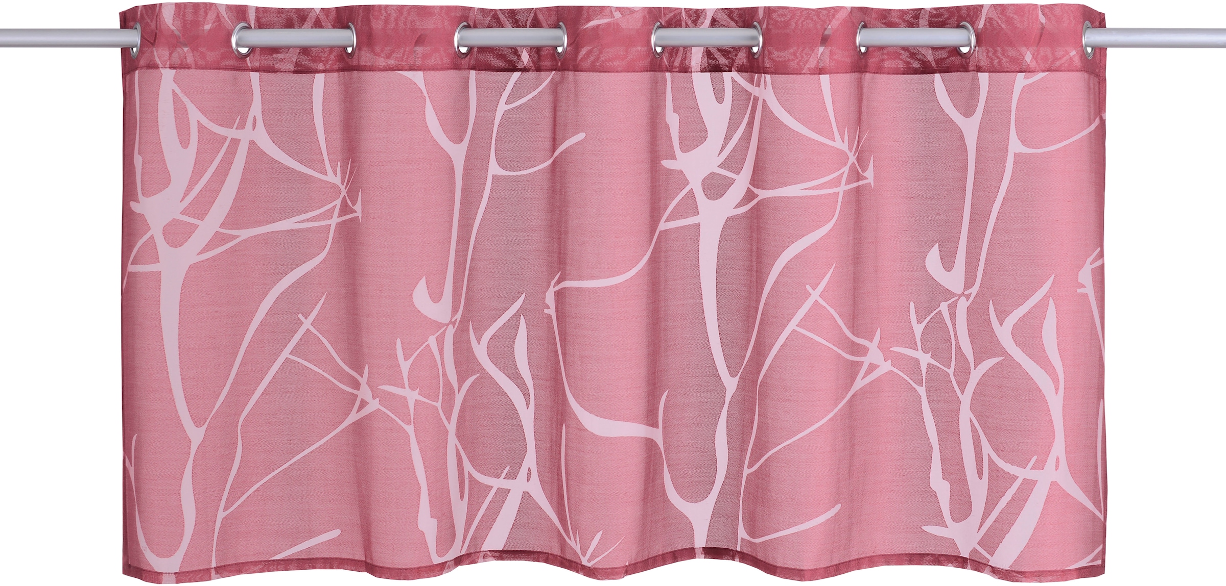 my home Rideau à vitres »Anna« Oeillets 1 cuis tlg. Viskose & Polyester, Äste-Motiv