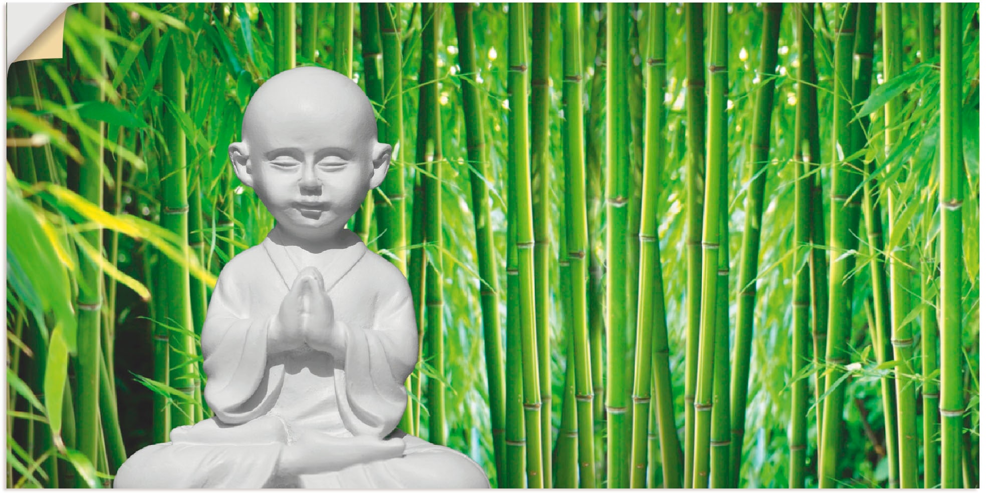 Artland Wandbild »Buddha mit als oder (1 versch. Wandaufkleber Bambus«, St.), in Poster jetzt Religion, kaufen Grössen Leinwandbild