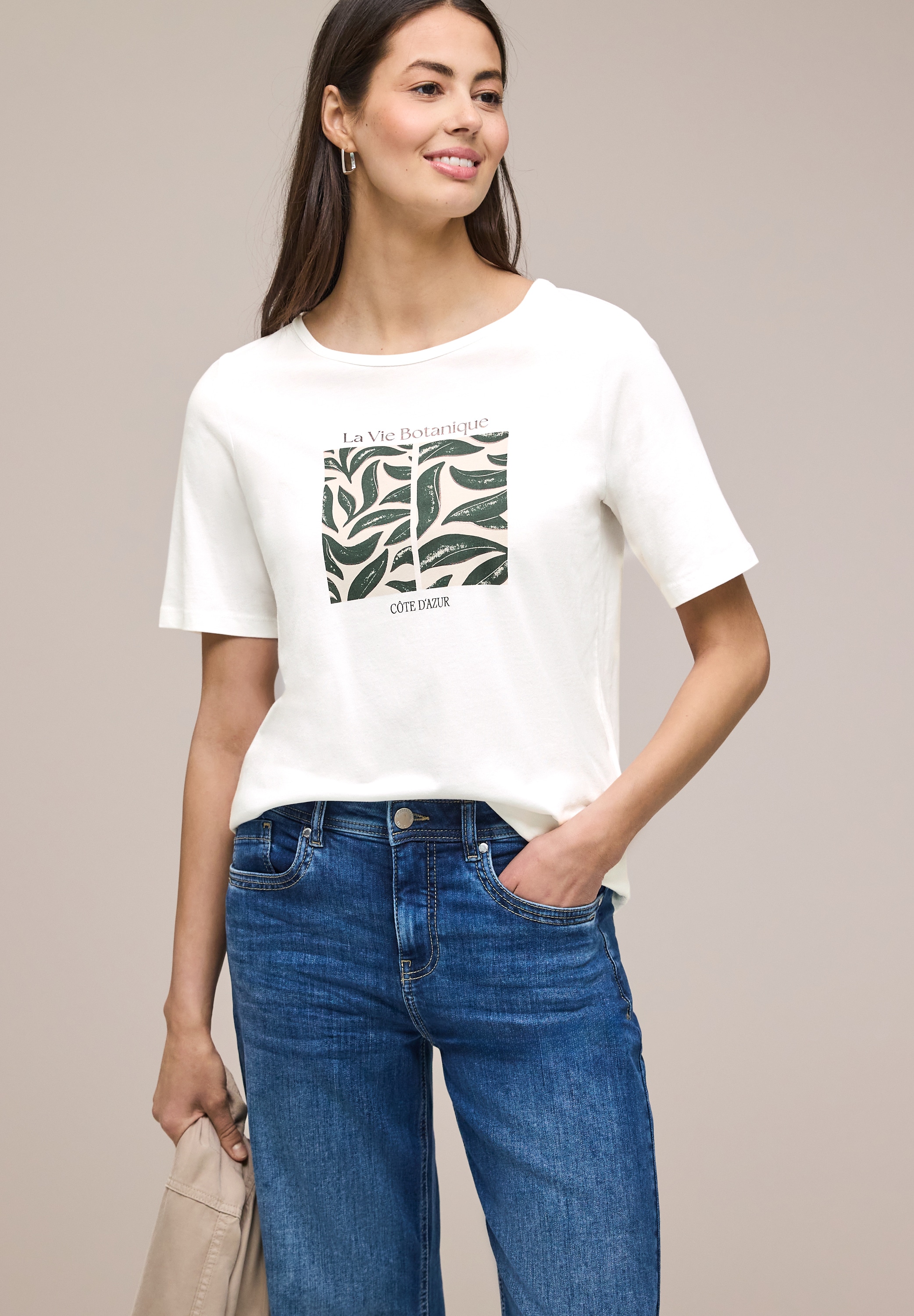 Image of STREET ONE T-Shirt "Style Lea" Rundhalsusschnitt, Modalmix, mit Frontprint