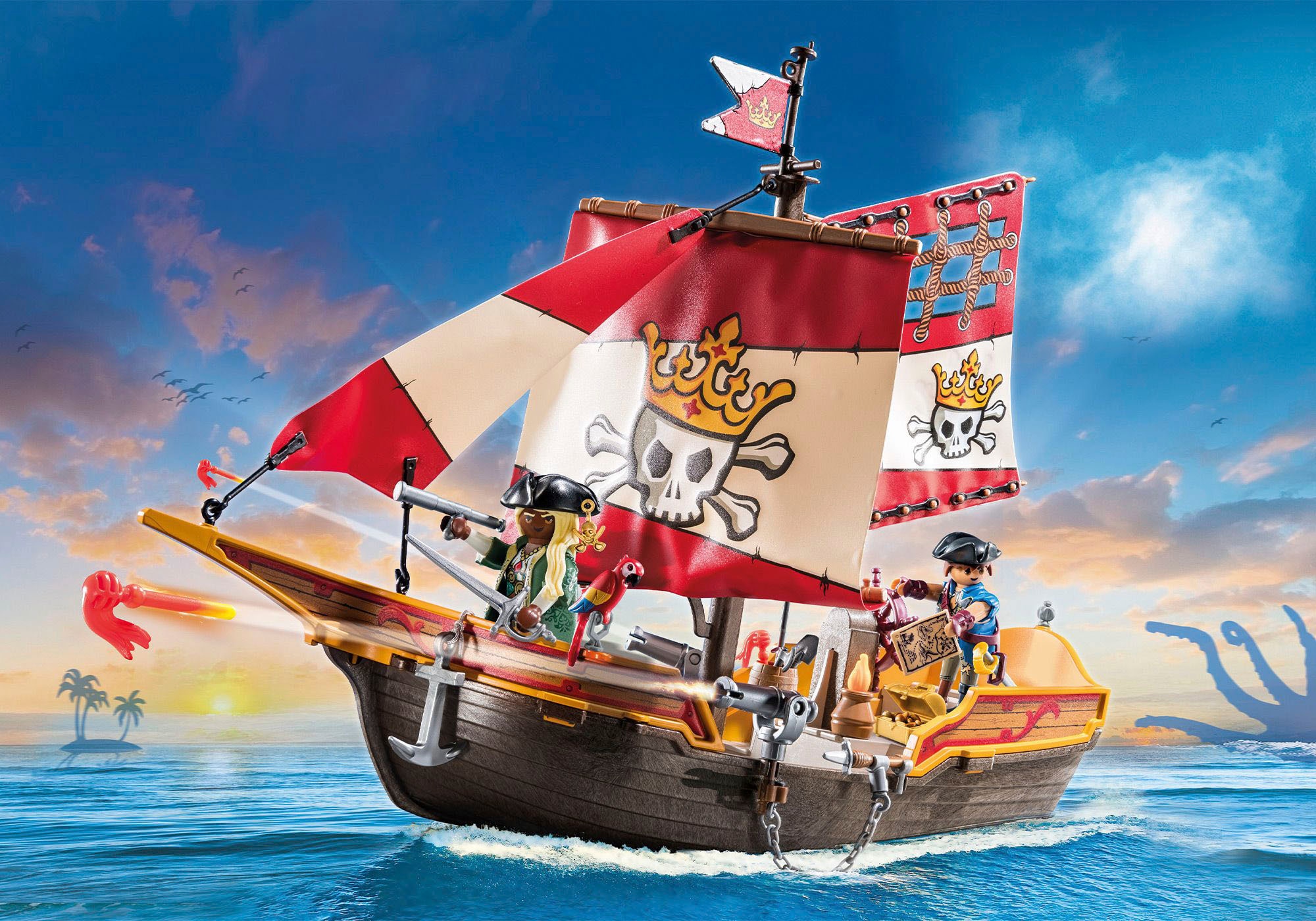 Playmobil® Konstruktions-Spielset »Piratenschiff (71418), Pirates«, (101 St.), Made in Europe