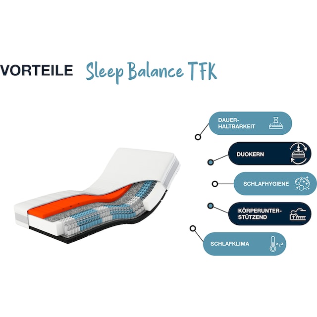 Hn8 Schlafsysteme Taschenfederkernmatratze »Sleep Balance TFK«, 24 cm cm  hoch, Raumgewicht: 40 kg/m³, 500 Federn, (1 St., 1-tlg.), in den Grössen  90x200 und vielen weiteren Grössen erhältlich günstig kaufen